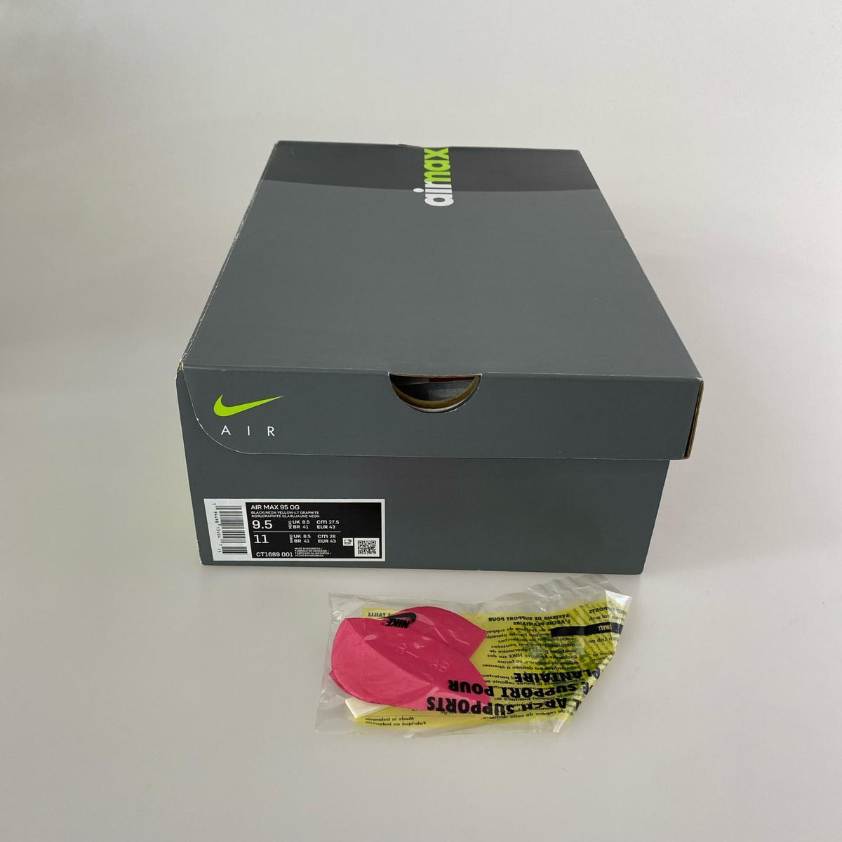 スニーカー Air Max 95 OG Neon Yellow 27.5cm (US9 1/2 UK9 EU45) グレー