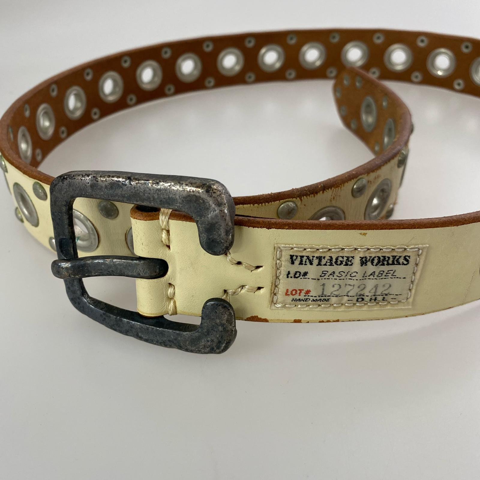 その他アクセサリー VINTAGE WORKS 127242 レザーベルト 白 ブラウン