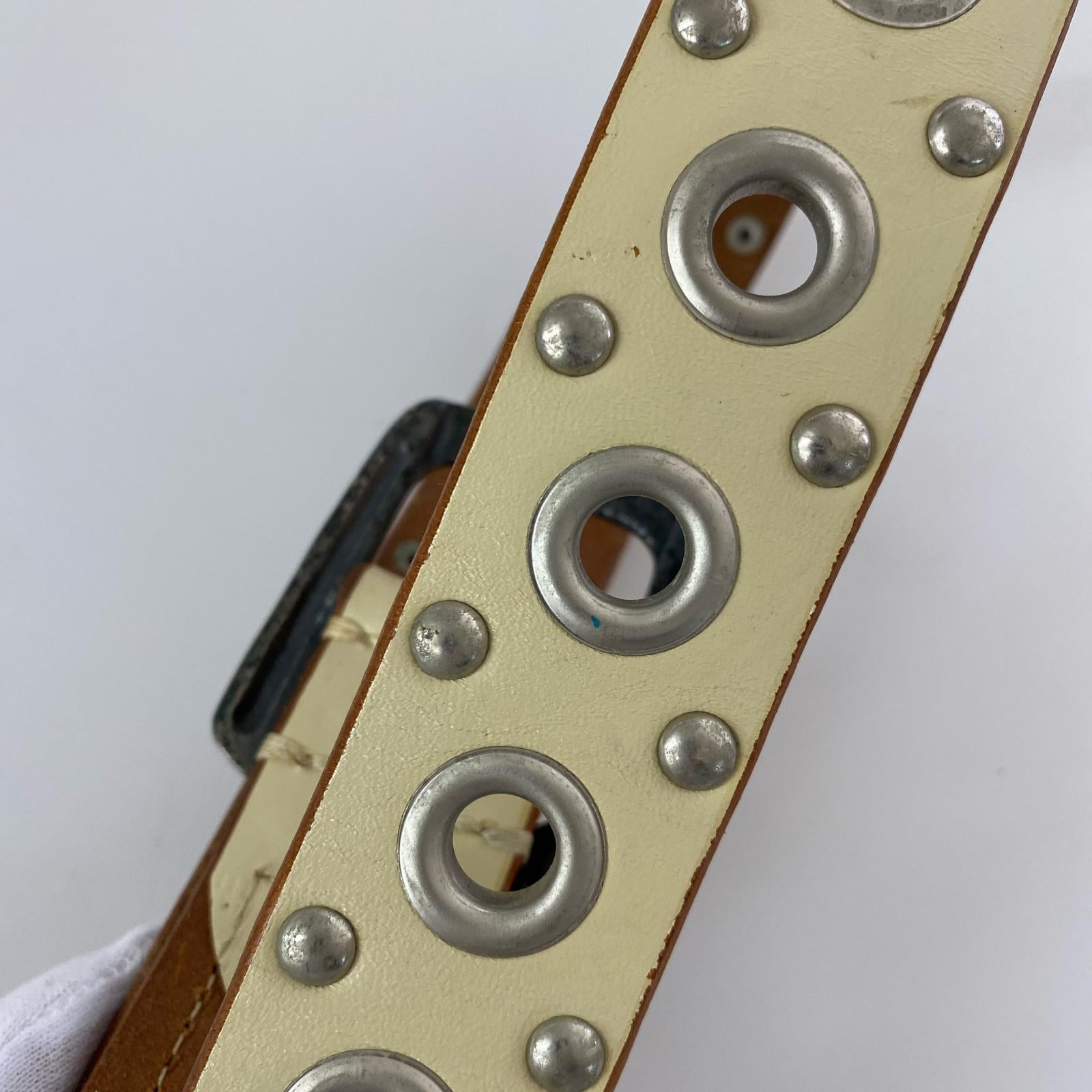 その他アクセサリー VINTAGE WORKS 127242 レザーベルト 白 ブラウン
