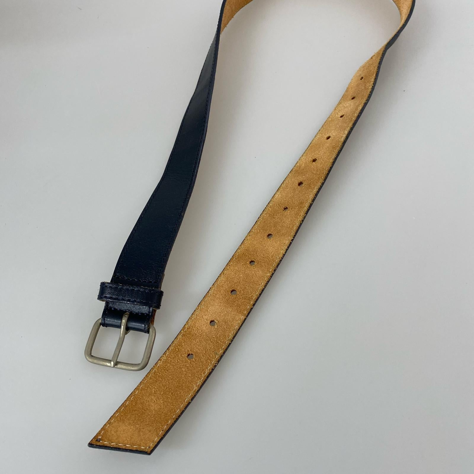 その他アクセサリー レザーベルト ネイビー