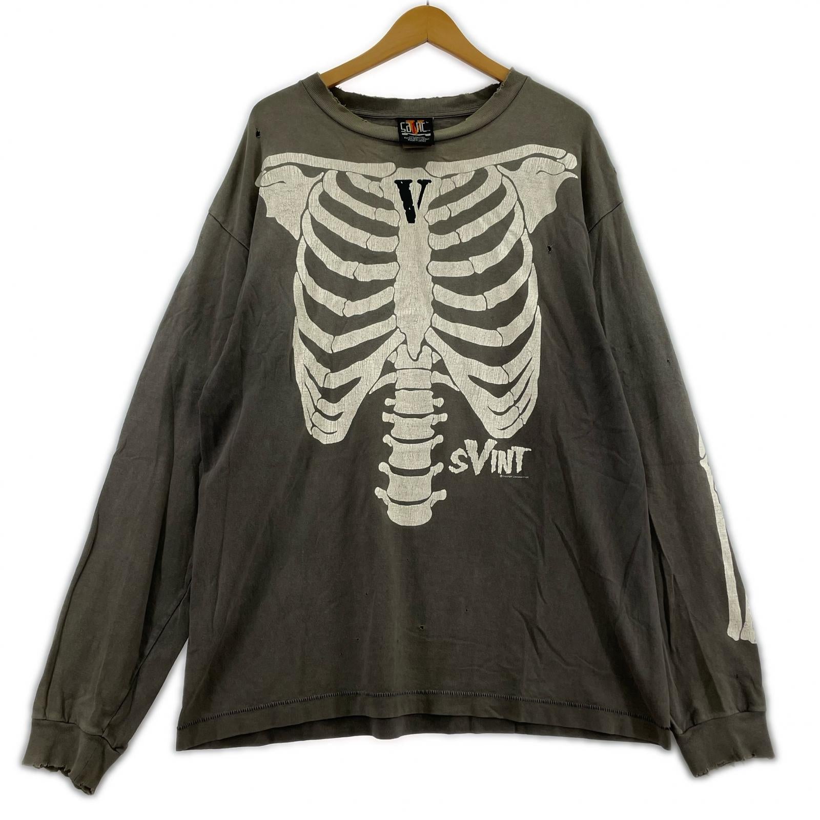 長袖Tシャツ SAINT MICHAEL VLONE BONE L/S TEE L グレー