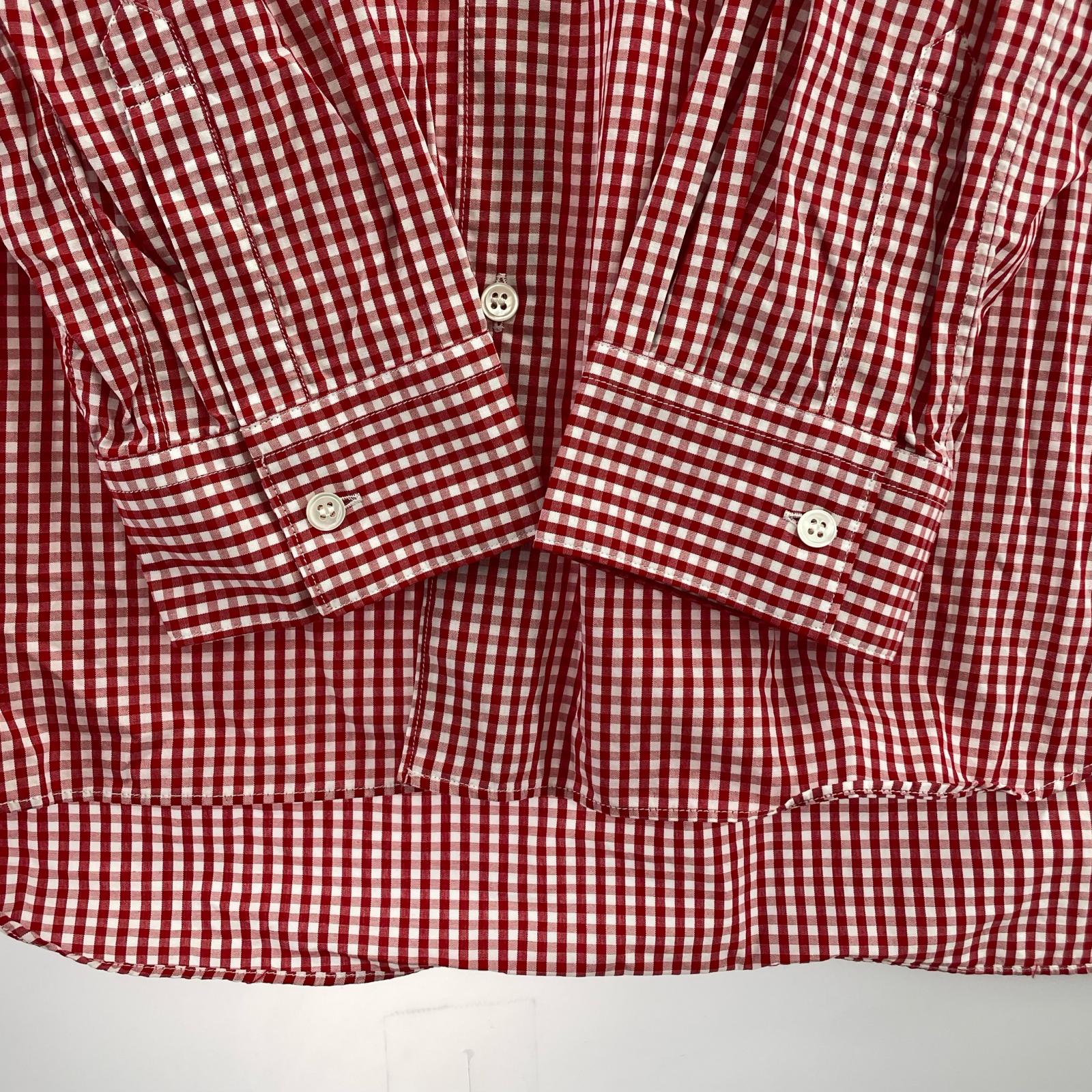 長袖シャツ Comme des Garcons SHIRT FOREVER Wide Classic yarn dyed cotton small check レッド
