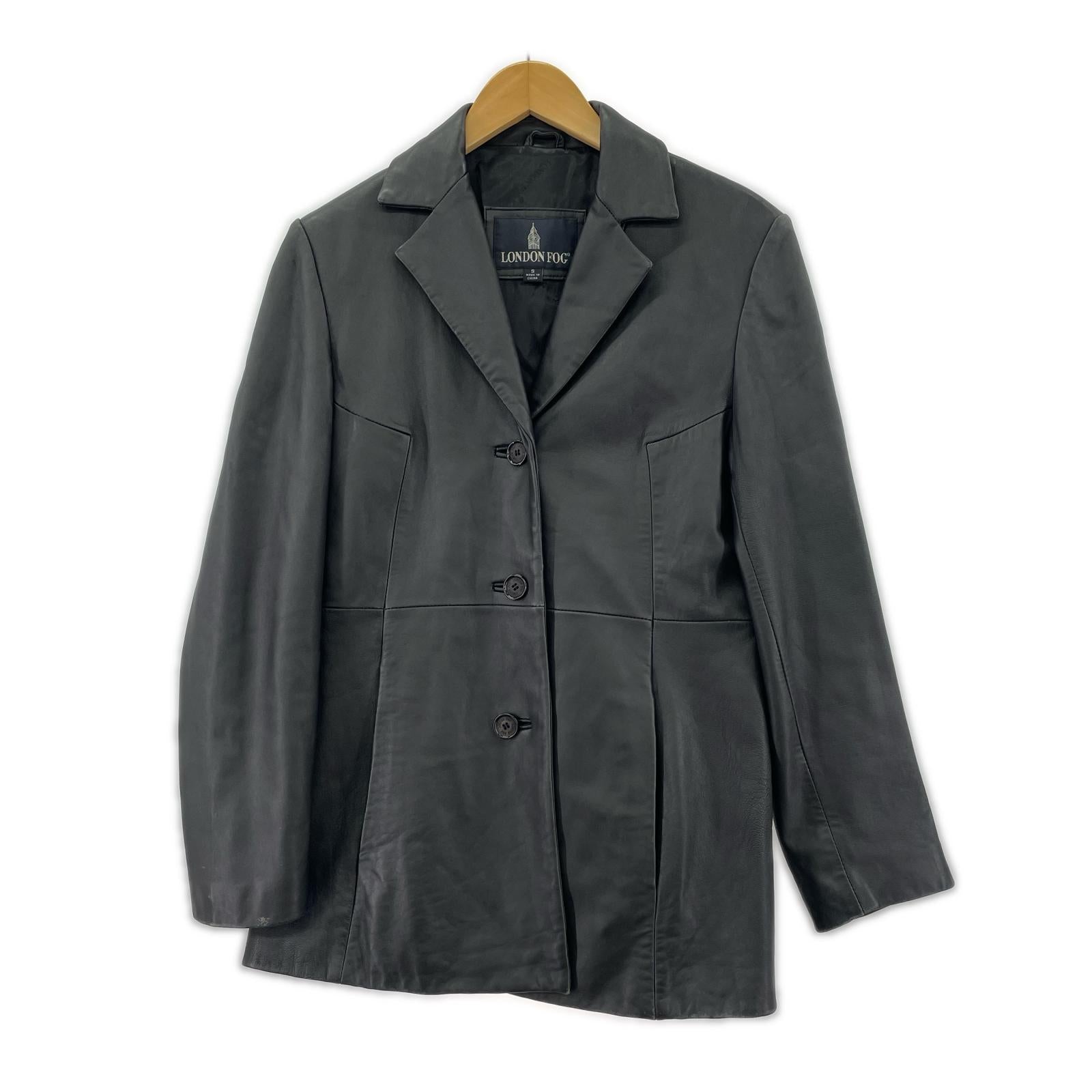 レザージャケット LONDON FOG GENUINE LETHER 黒 (S) S ブラック