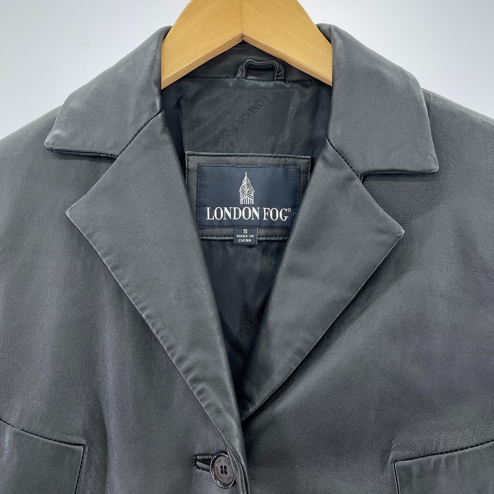 レザージャケット LONDON FOG GENUINE LETHER 黒 (S) S ブラック