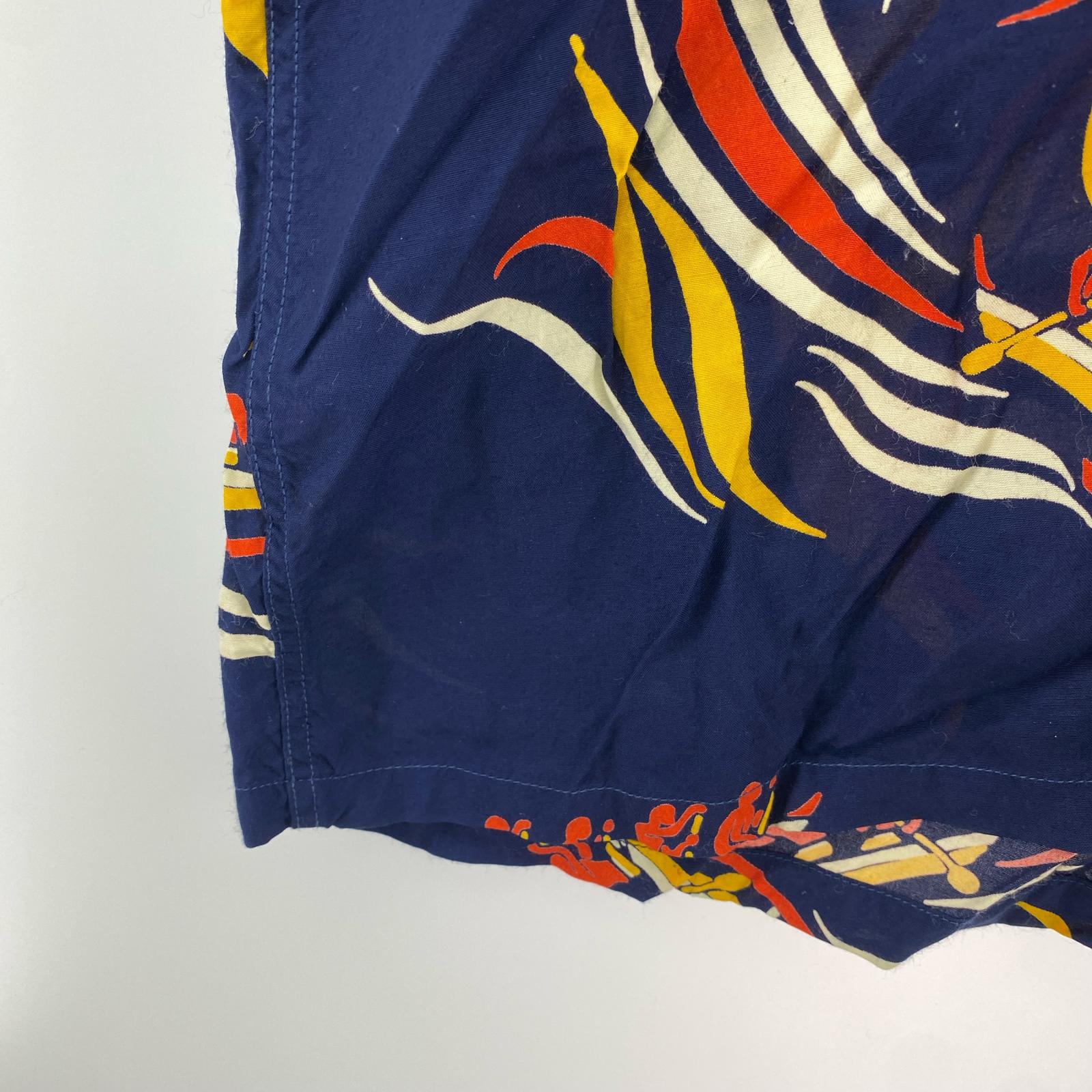 半袖シャツ KAHANAMOKU アロハシャツ (L) L ネイビー