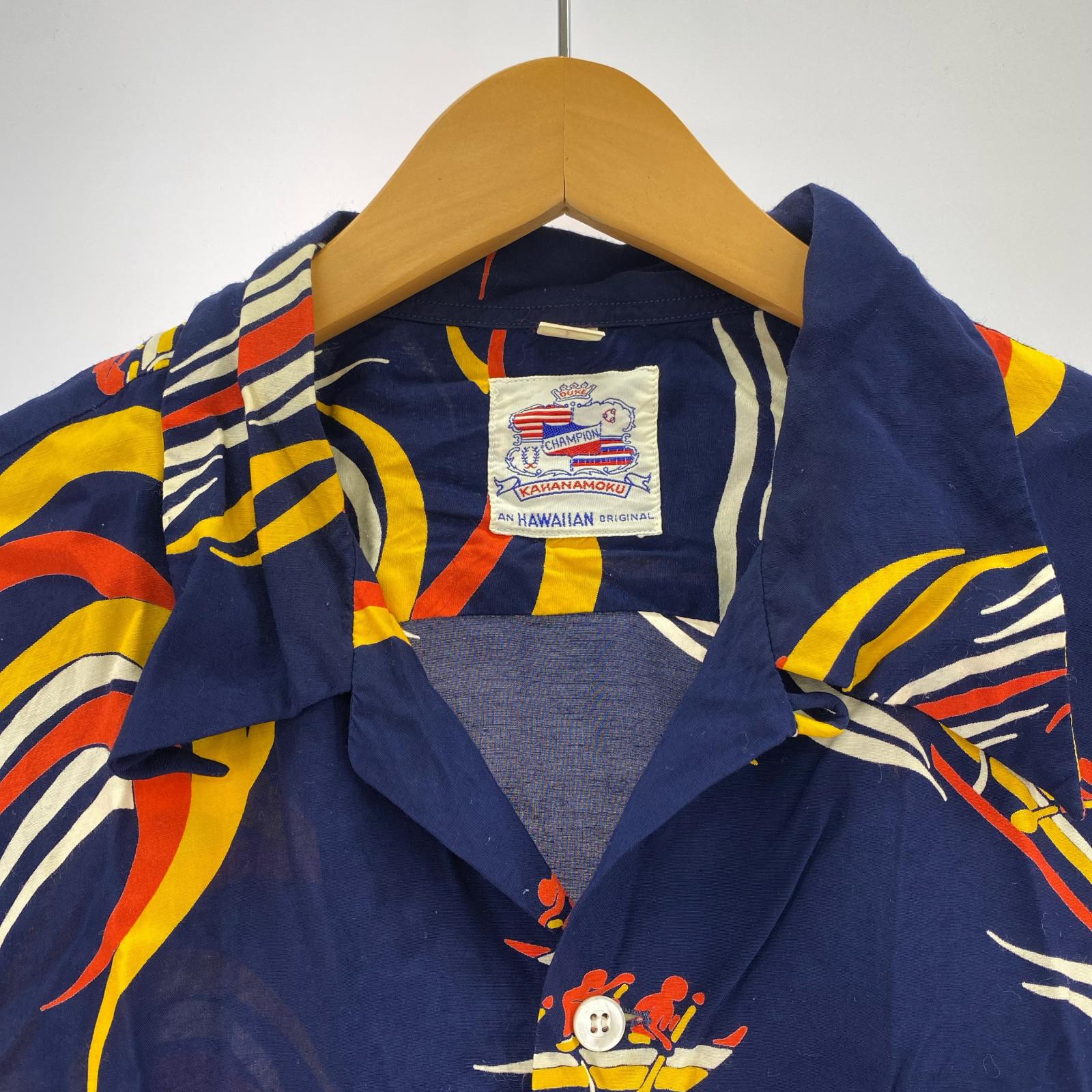 半袖シャツ KAHANAMOKU アロハシャツ (L) L ネイビー