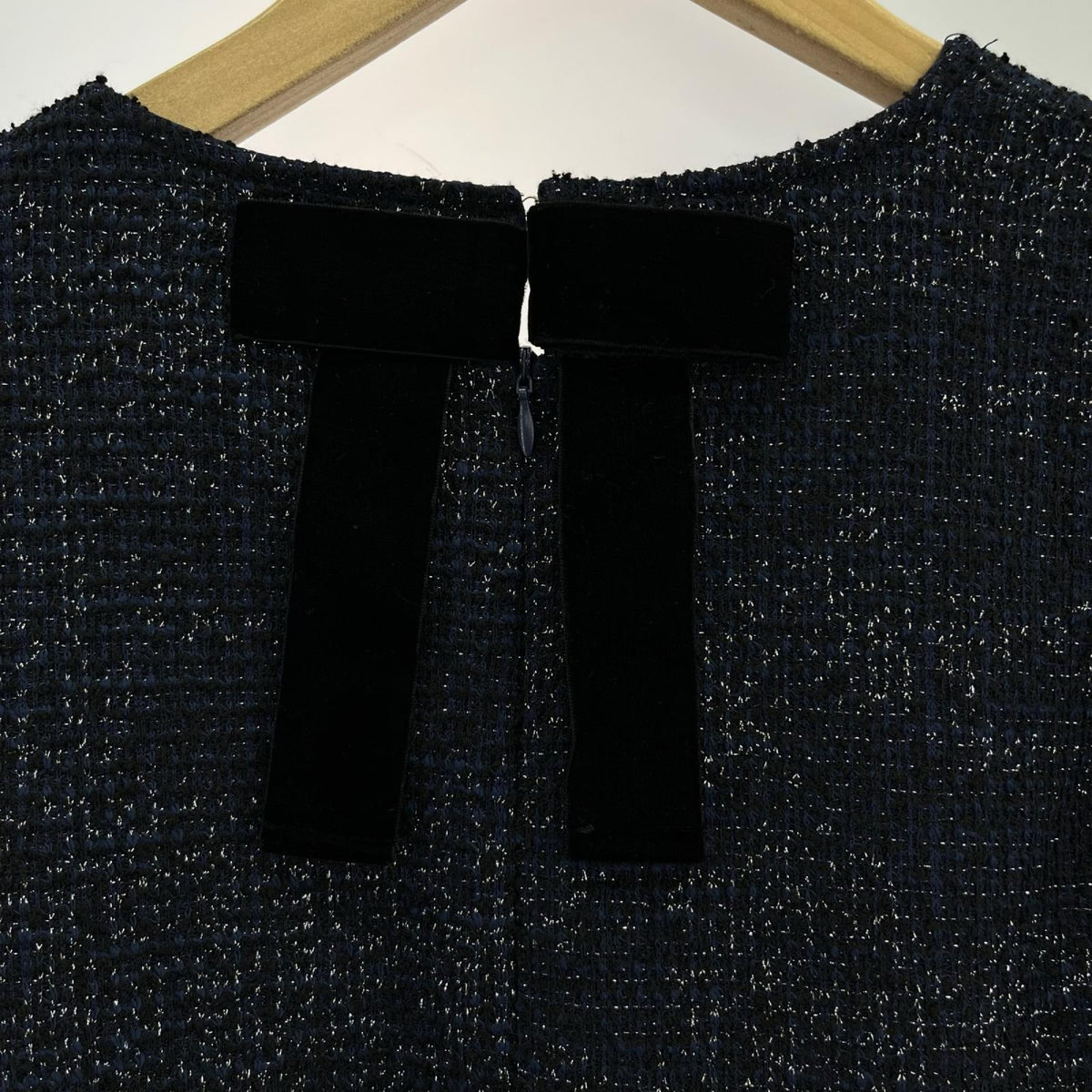 長袖Tシャツ Fit more ラメツイードペプラムカットソー フリー ネイビー