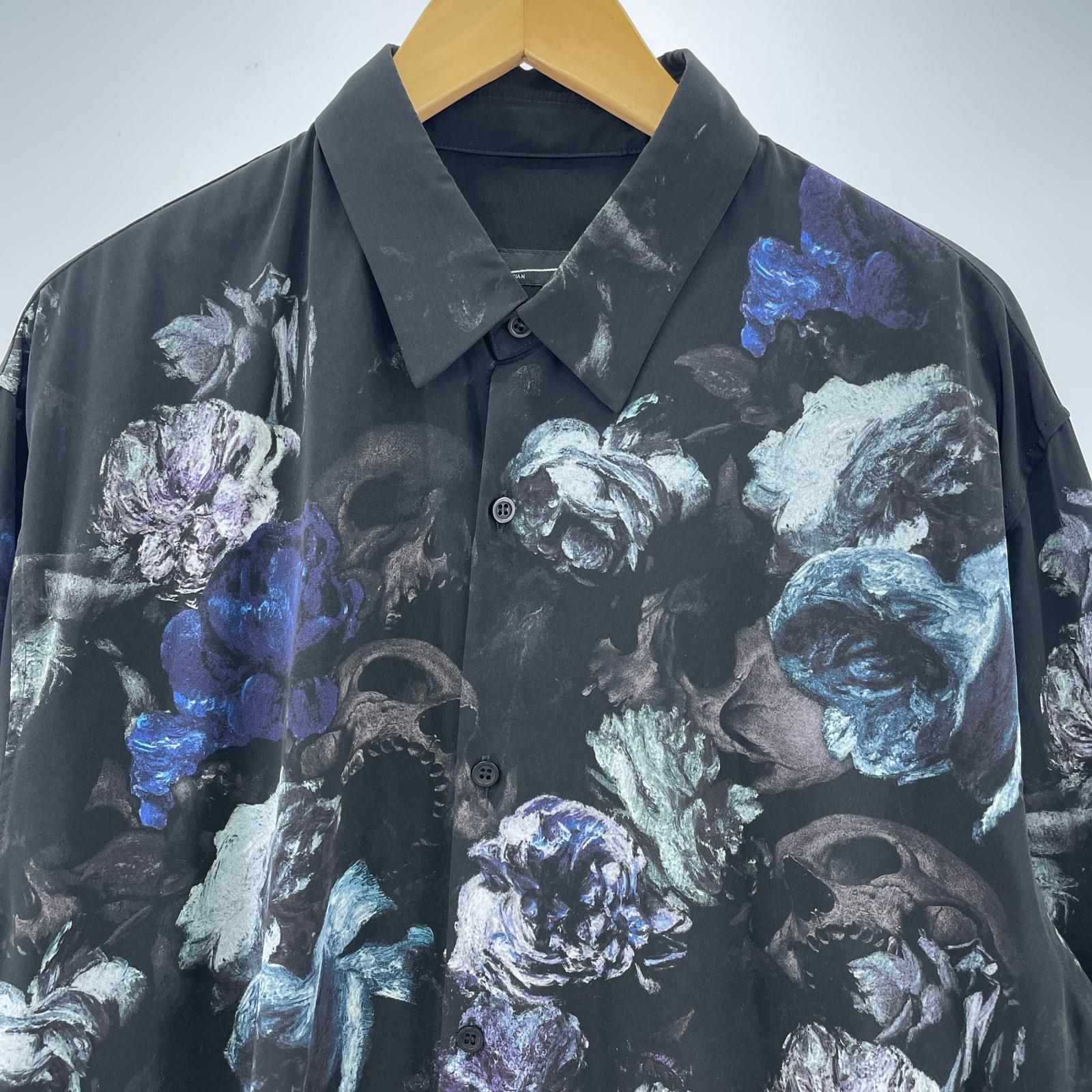 長袖シャツ 17ss 花柄 パジャマシャツ 44 44 ブラック