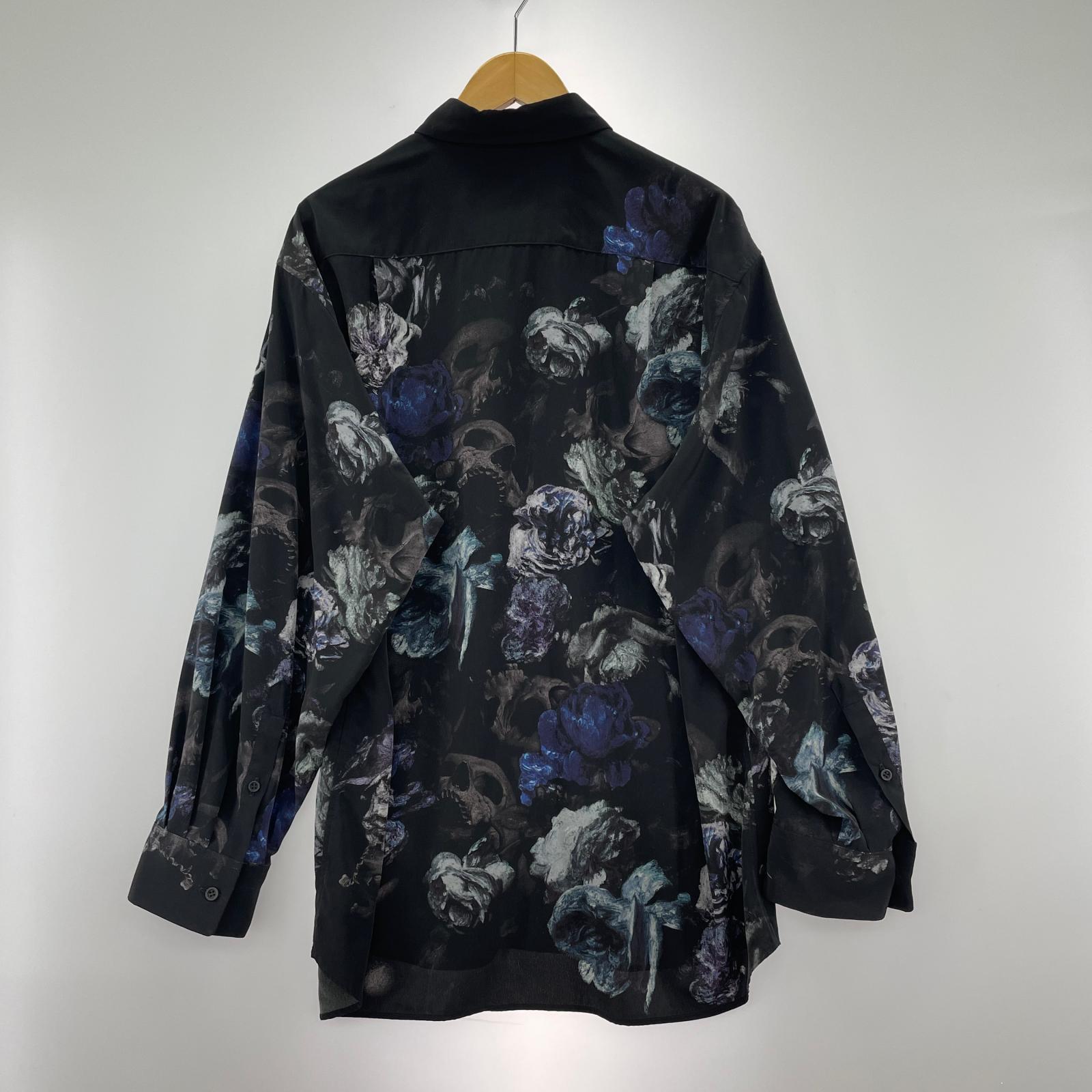 長袖シャツ 17ss 花柄 パジャマシャツ 44 44 ブラック