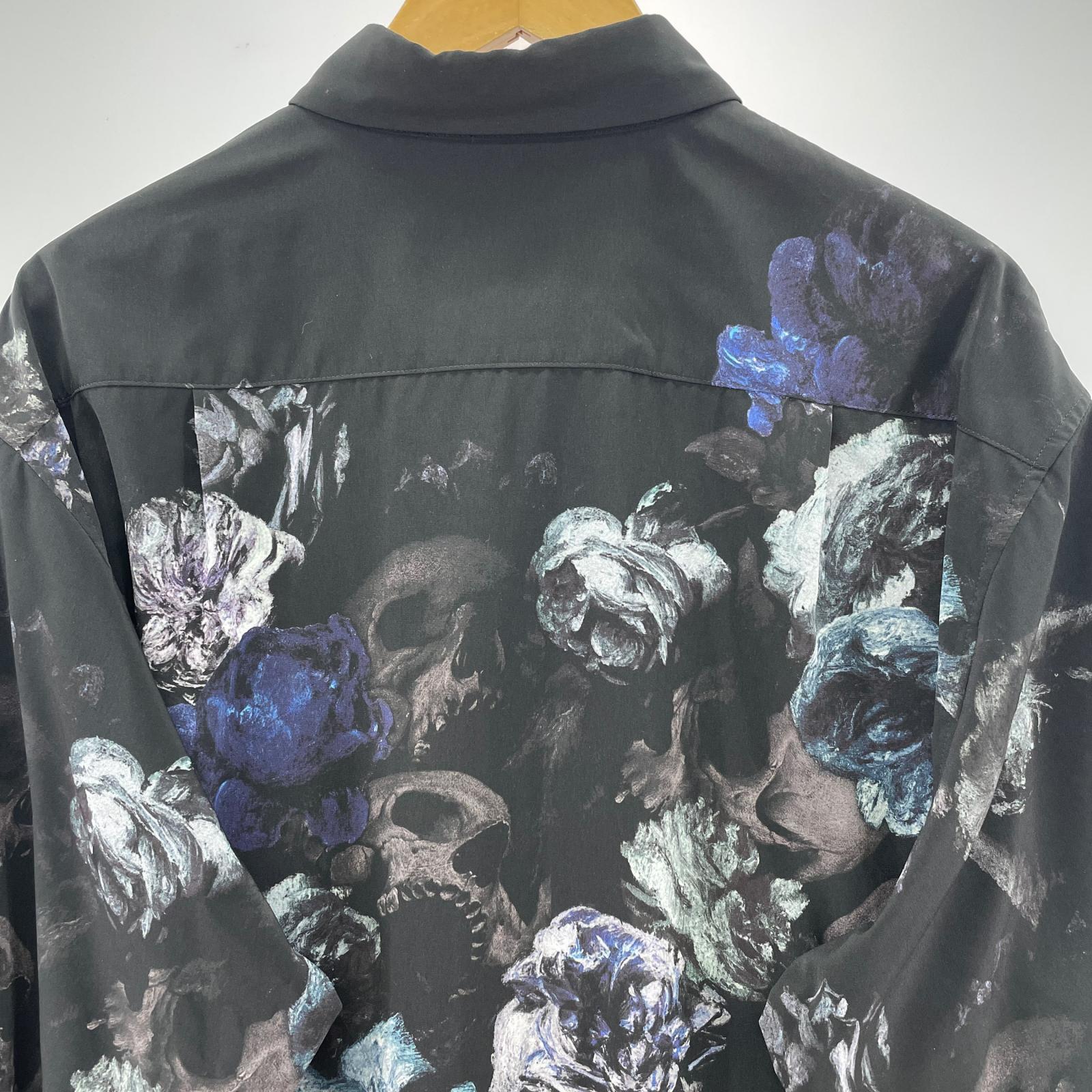 長袖シャツ 17ss 花柄 パジャマシャツ 44 44 ブラック
