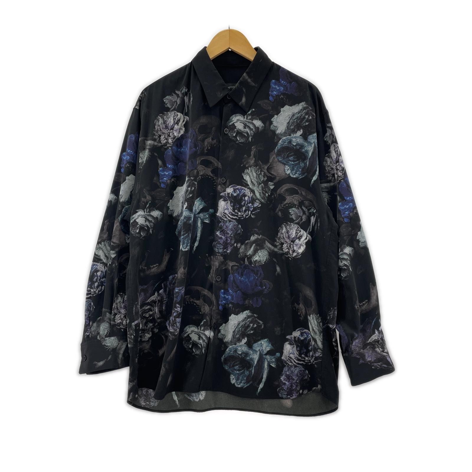 長袖シャツ 17ss 花柄 パジャマシャツ 44 44 ブラック