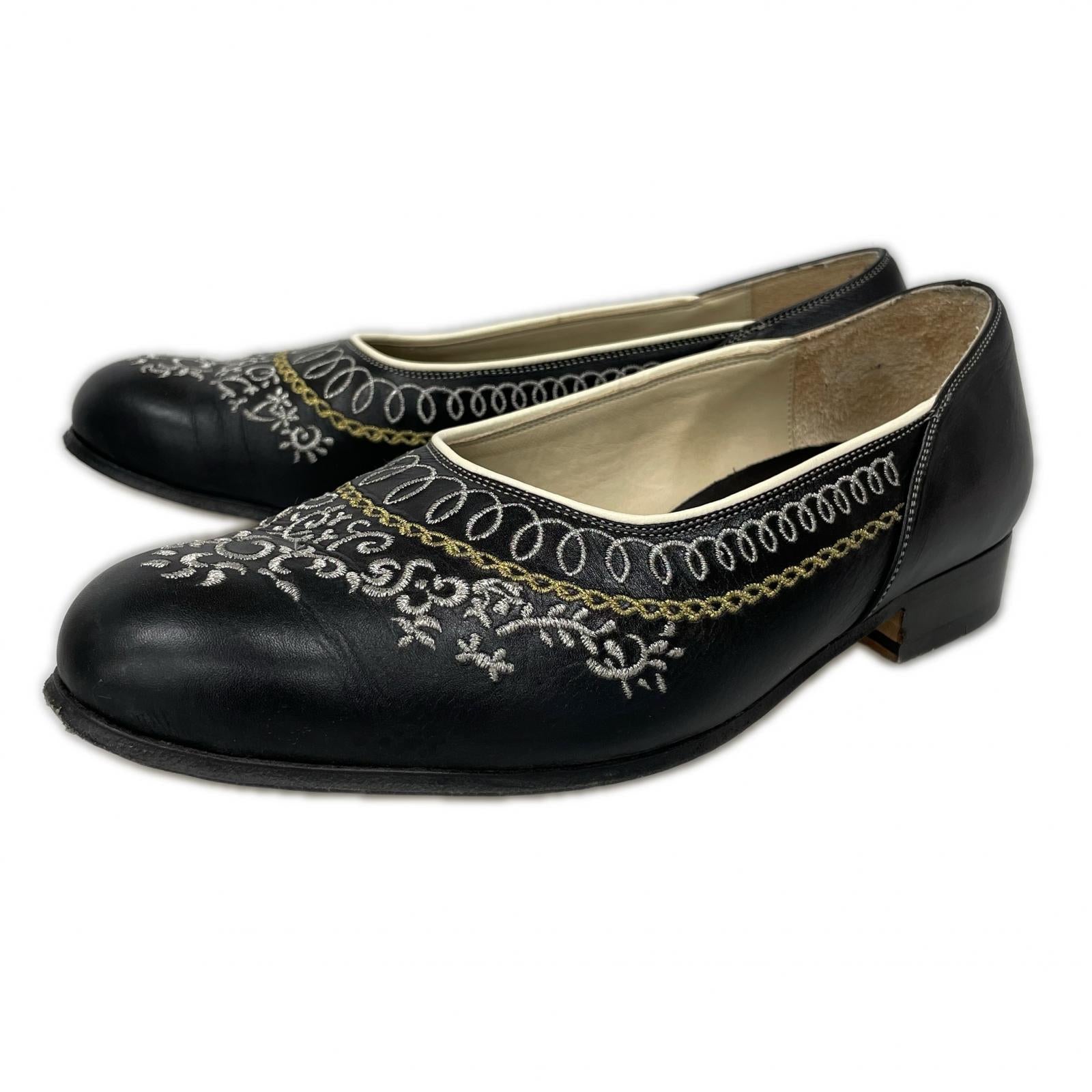 シューズ Post Production Dress Pumps Embroidery Over Calf バレエシューズ 5 1/2 ブラック ブラック