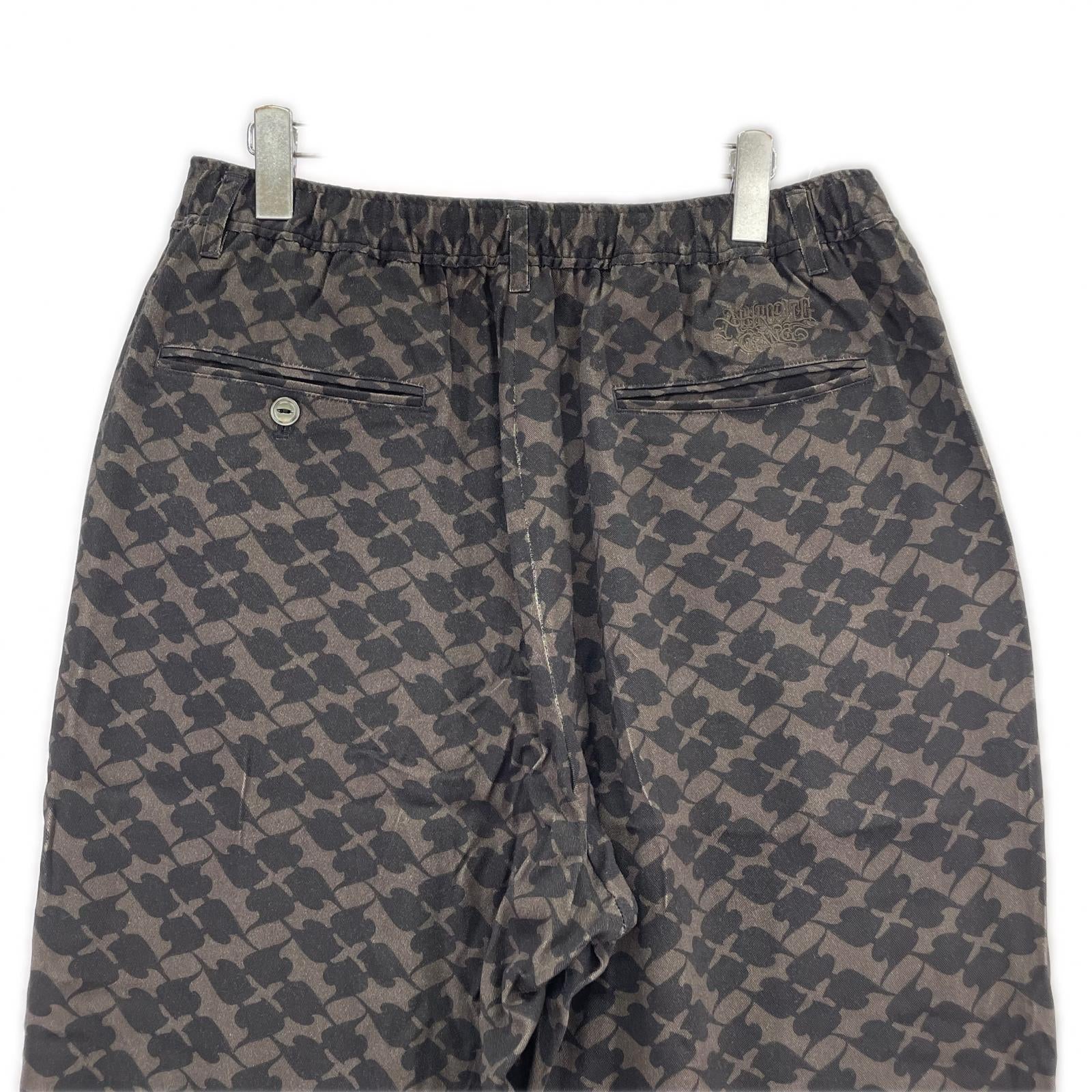 パンツ GAKKIN×BUDSPOOL EASY TROUSERS 総柄イージーパンツ ブラック L