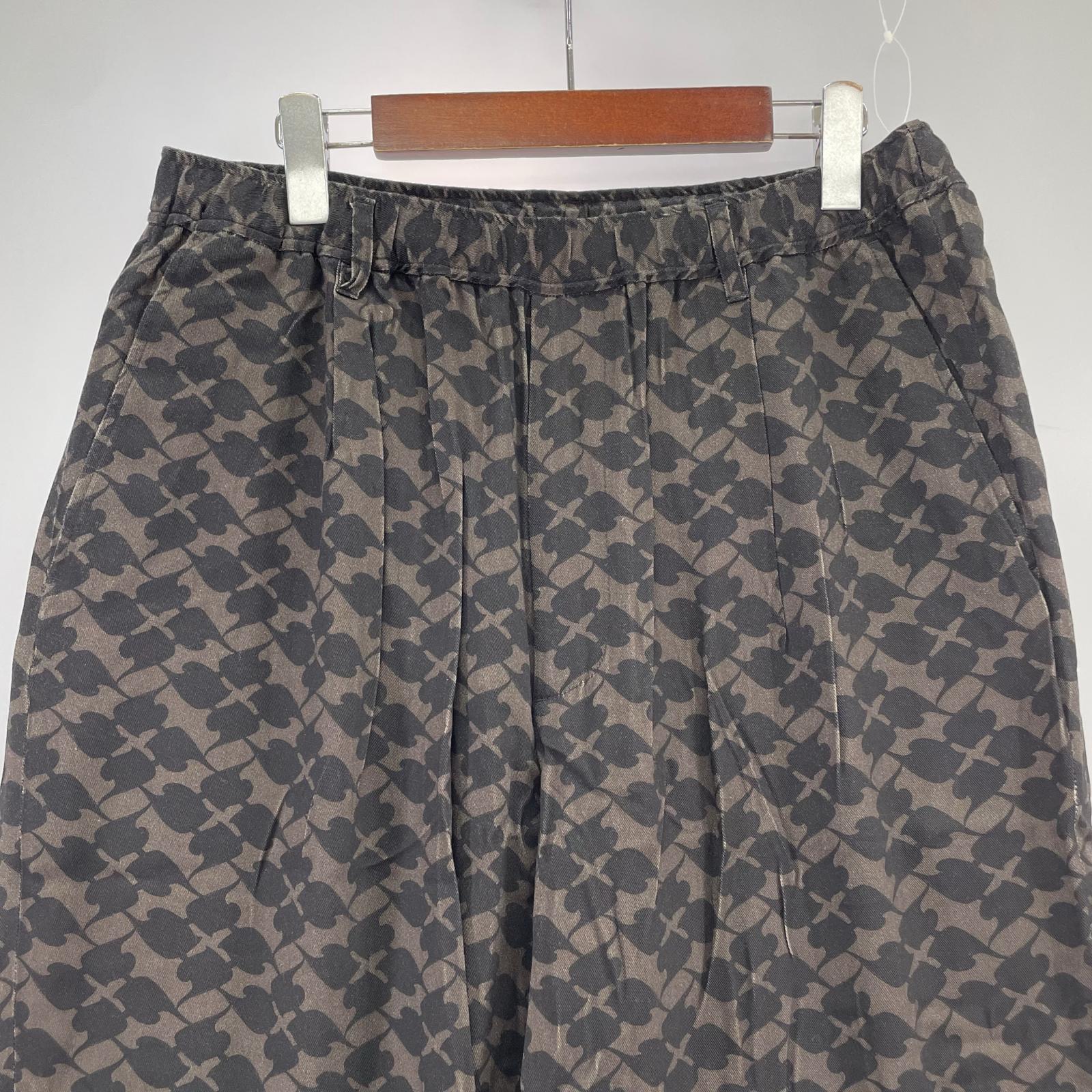 パンツ GAKKIN×BUDSPOOL EASY TROUSERS 総柄イージーパンツ ブラック L