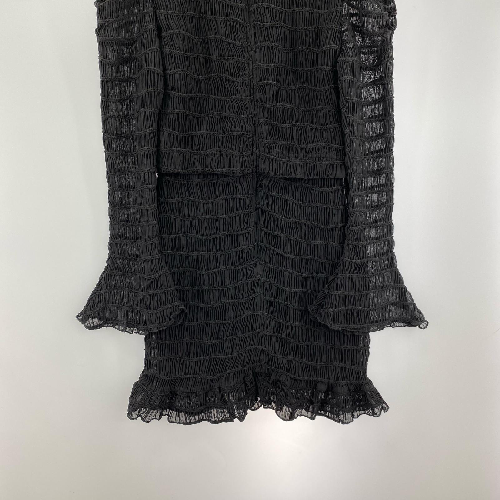 ワンピース Mmeeme ribbon shirring minionepiece ブラック
