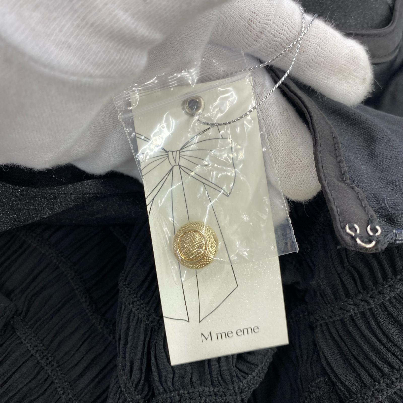ワンピース Mmeeme ribbon shirring minionepiece ブラック