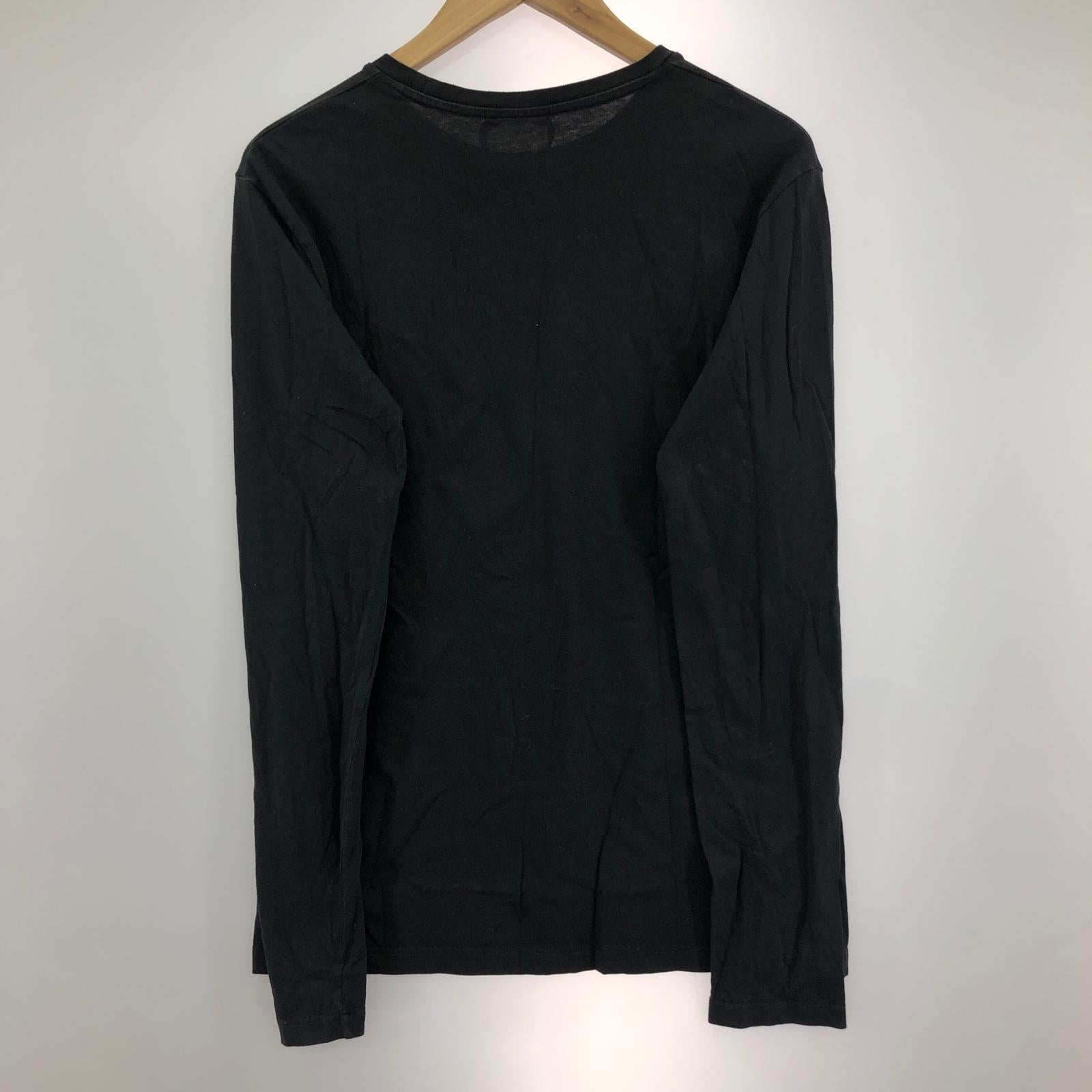 長袖Tシャツ フロントロゴ ロンT/黒 ブラック