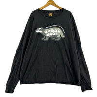 長袖Tシャツ アニマルプリントTee XL ブラック ブラック