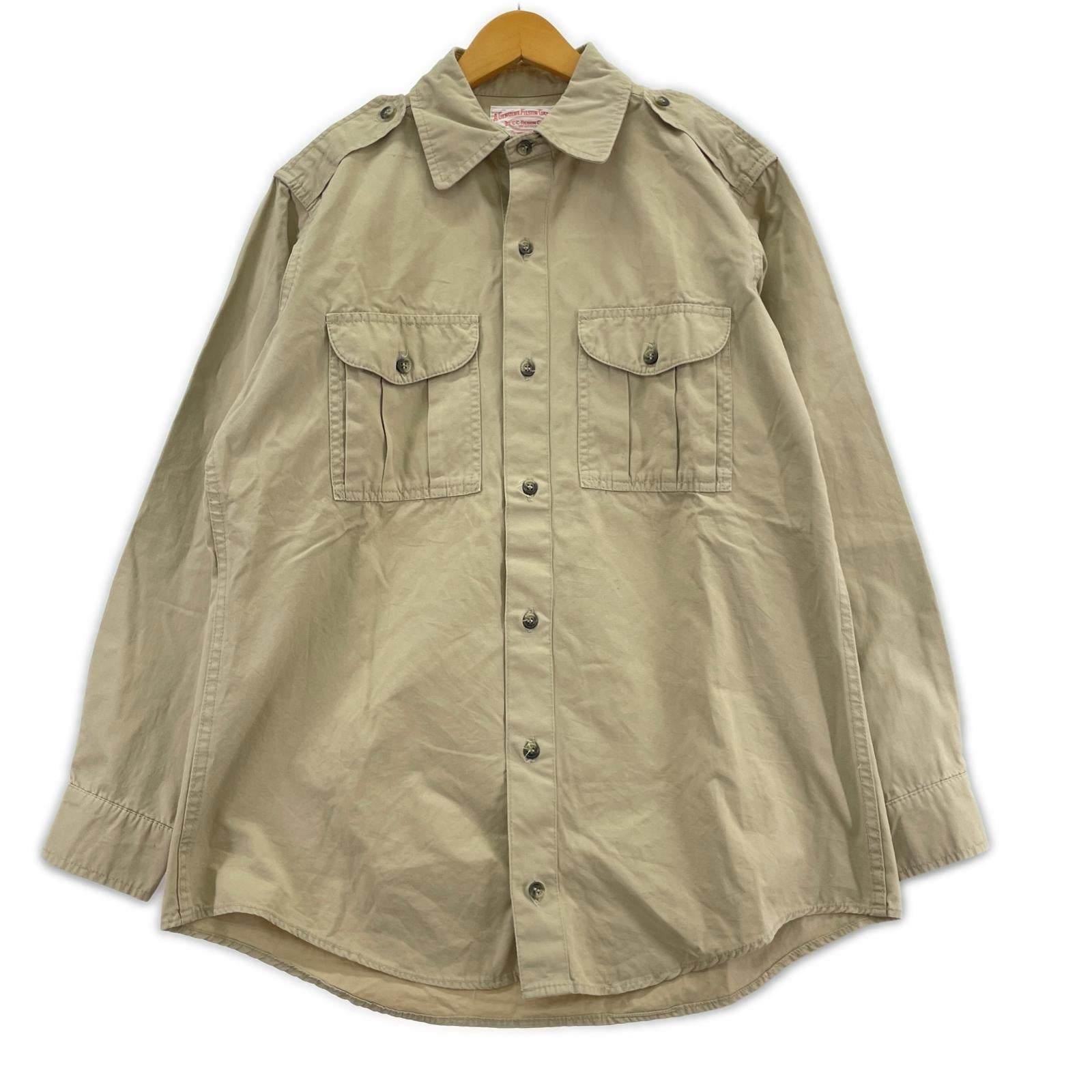 長袖シャツ FOLSON USA製シャツ 茶 40 40 ブラウン