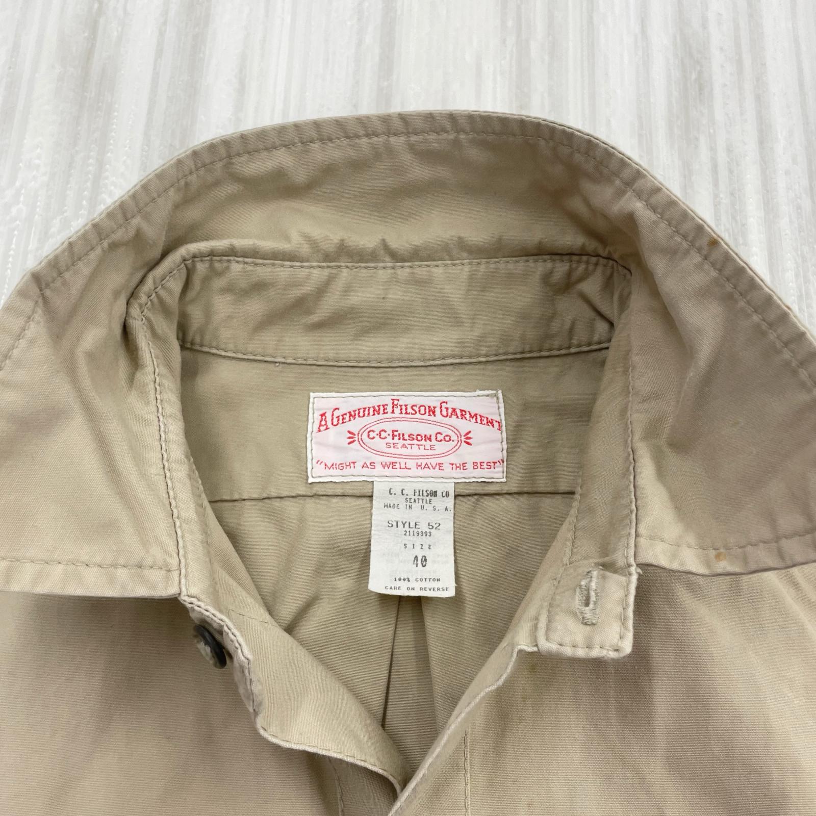 長袖シャツ FOLSON USA製シャツ 茶 40 40 ブラウン