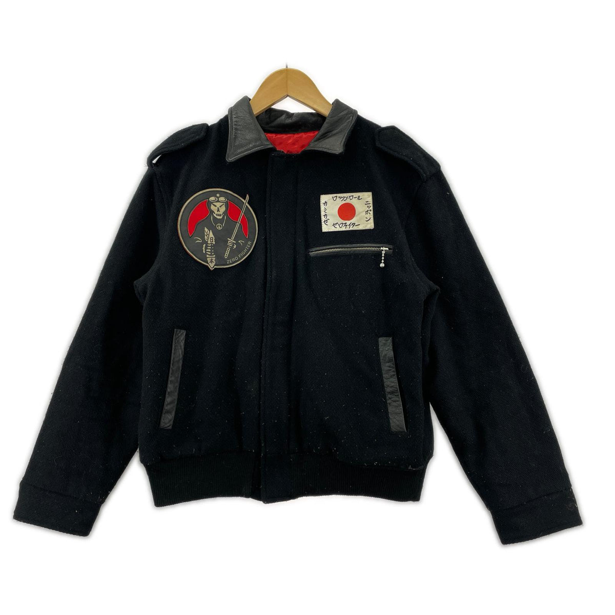 ジャケット ZEROFIGHTER フライングジャケット レザー切替(M) M ブラック