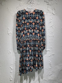 ワンピース 花柄シルクワンピース