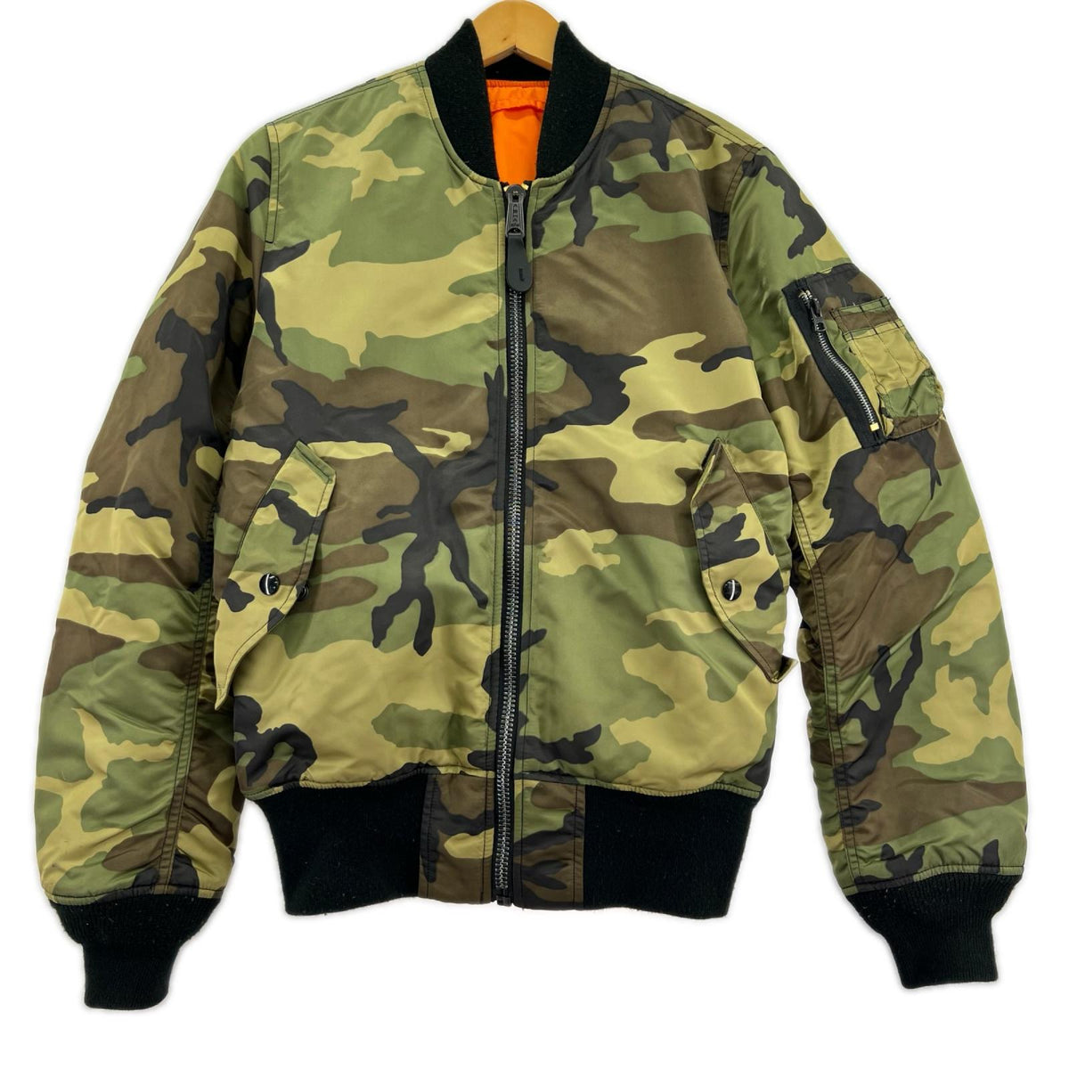 ミリタリージャケット woodland kamo リバーシブル MA-1 S