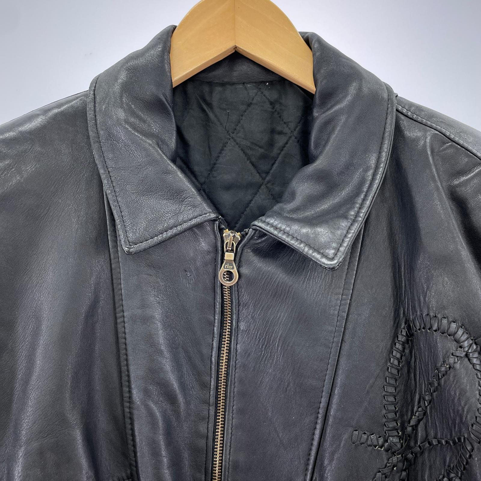 レザージャケット vera pelle 50 イタリア製 BLK 50 ブラック