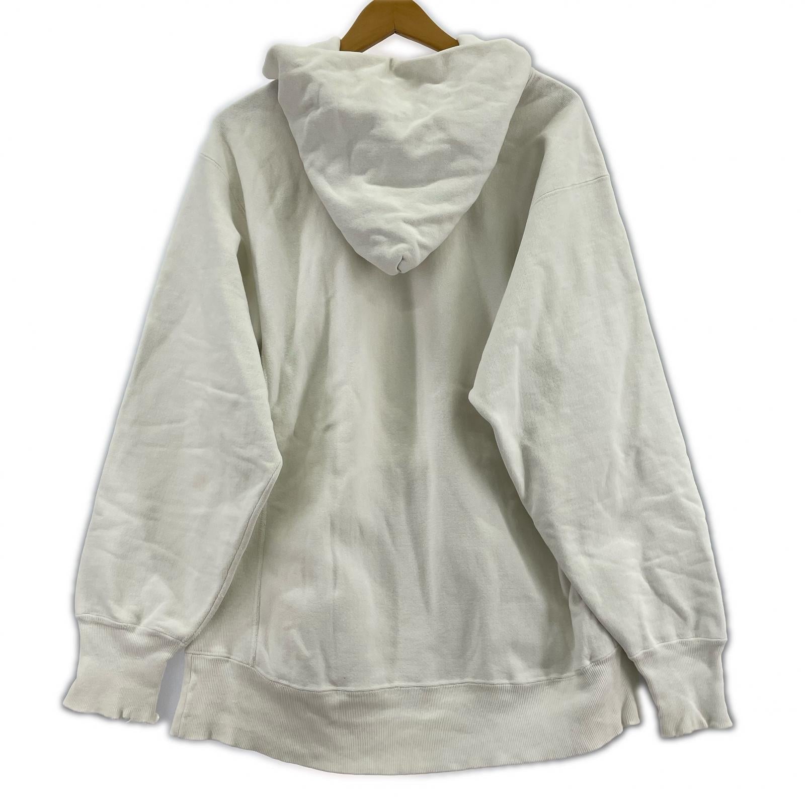 パーカー 80s ×LAND'S END REVERSE WEAVE USA製 白 (M) M ホワイト