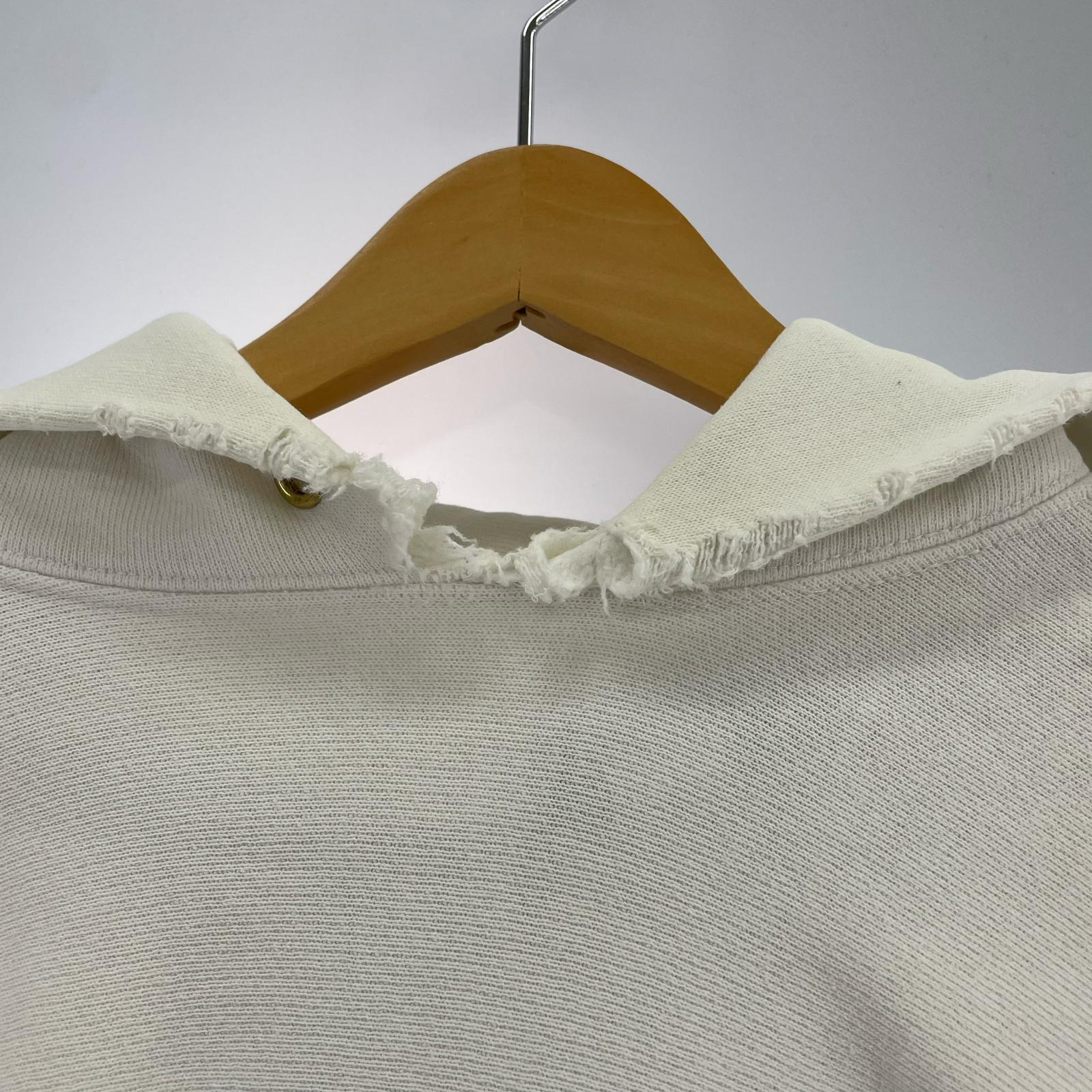 パーカー 80s ×LAND'S END REVERSE WEAVE USA製 白 (M) M ホワイト