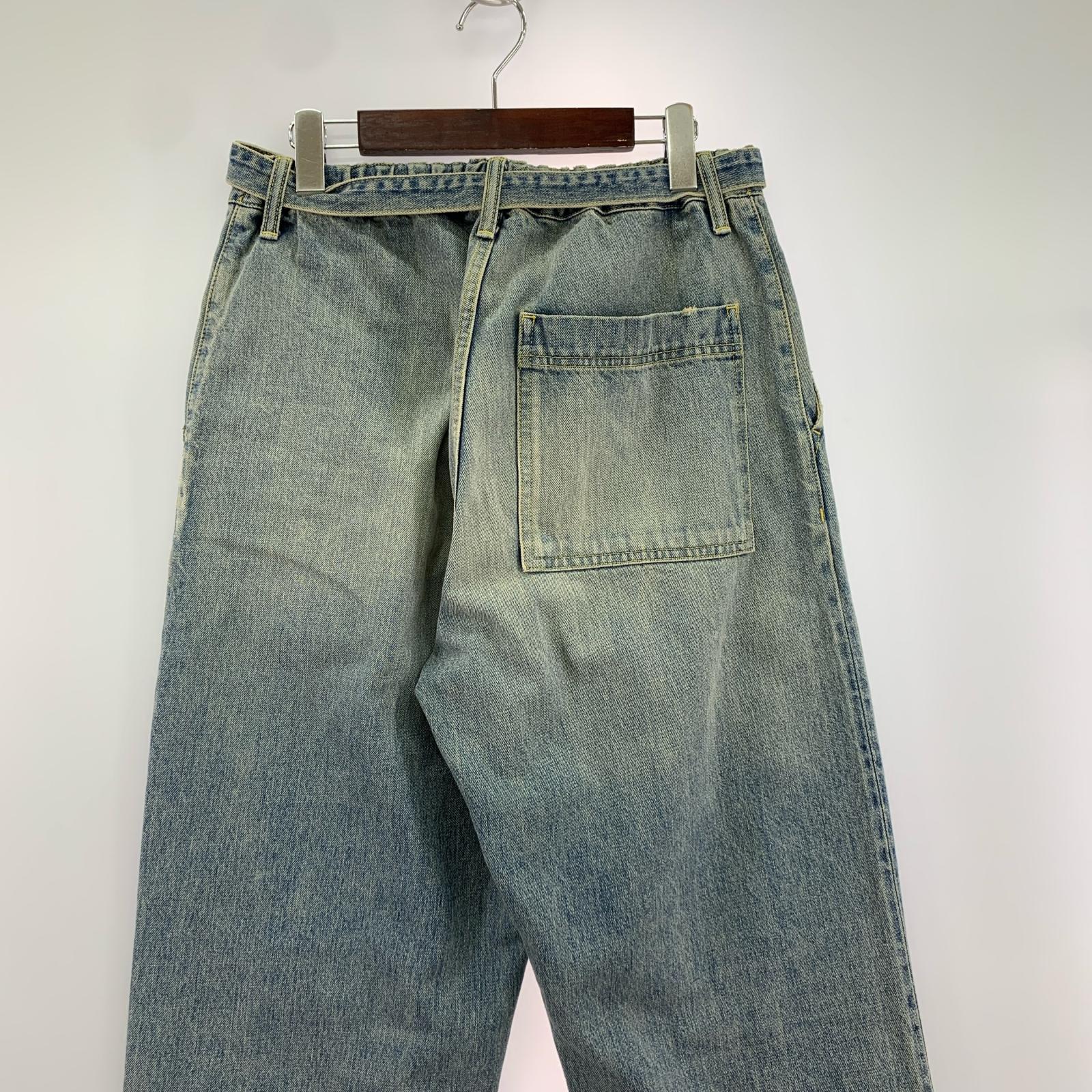 デニムパンツ YOKOSAKAMOTO DENIM WIDE TROUSERS S ネイビー