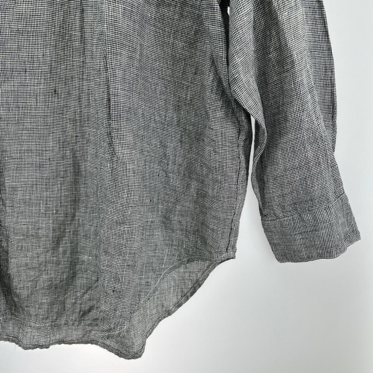 長袖シャツ 25ss 80リネンカシュクールLSシャツ ブラック
