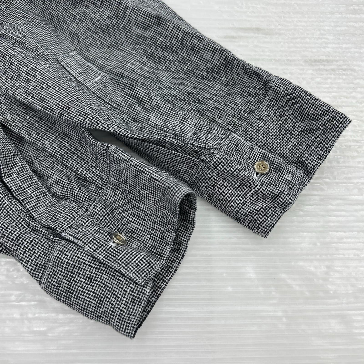 長袖シャツ 25ss 80リネンカシュクールLSシャツ ブラック