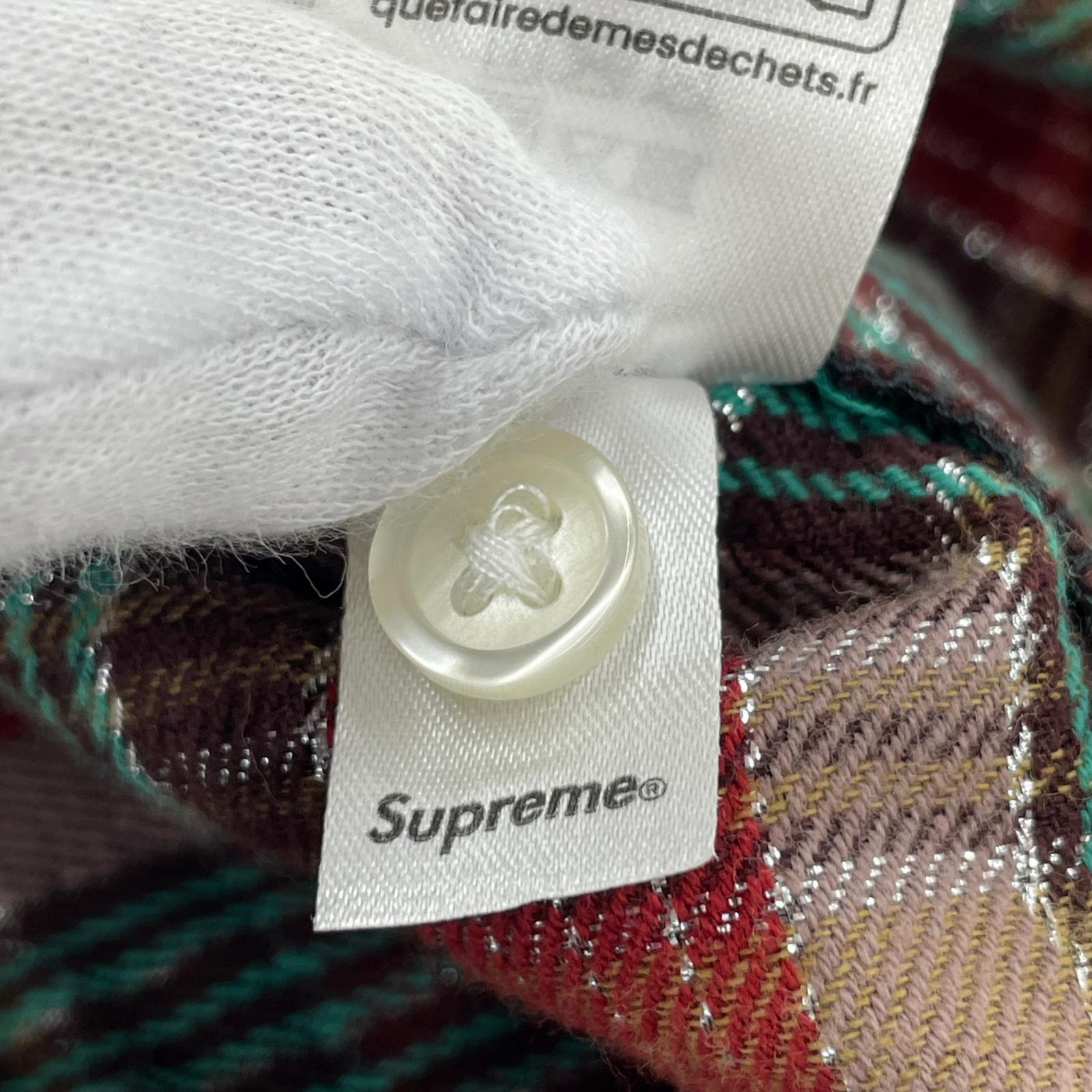 半袖シャツ 23SS Metalic Plaid S/S Shirt (M) 赤 M レッド