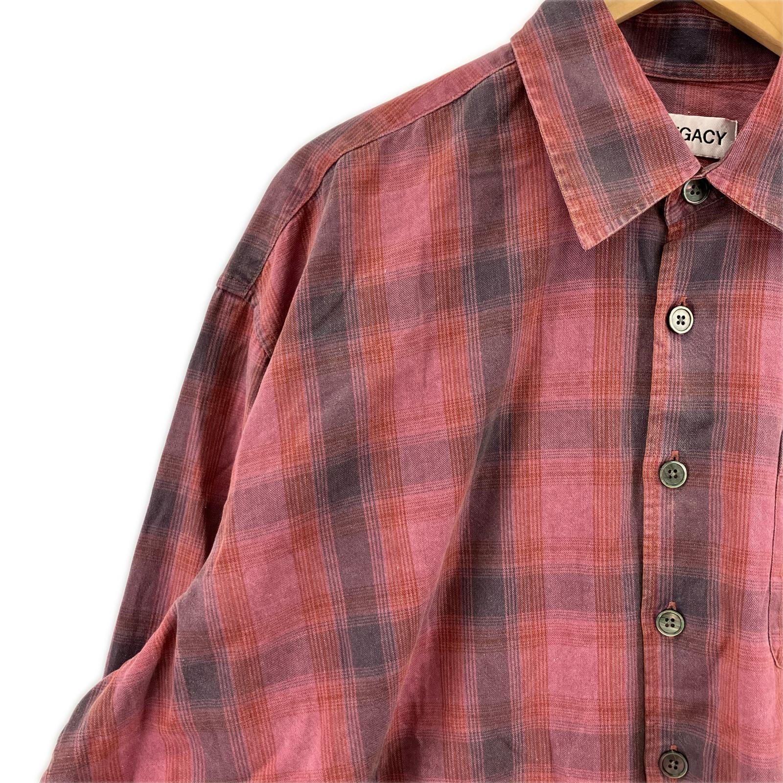 長袖シャツ Our Legacy 25AW BORROWED SHIRT Idaho Flannel Check 46 ピンク
