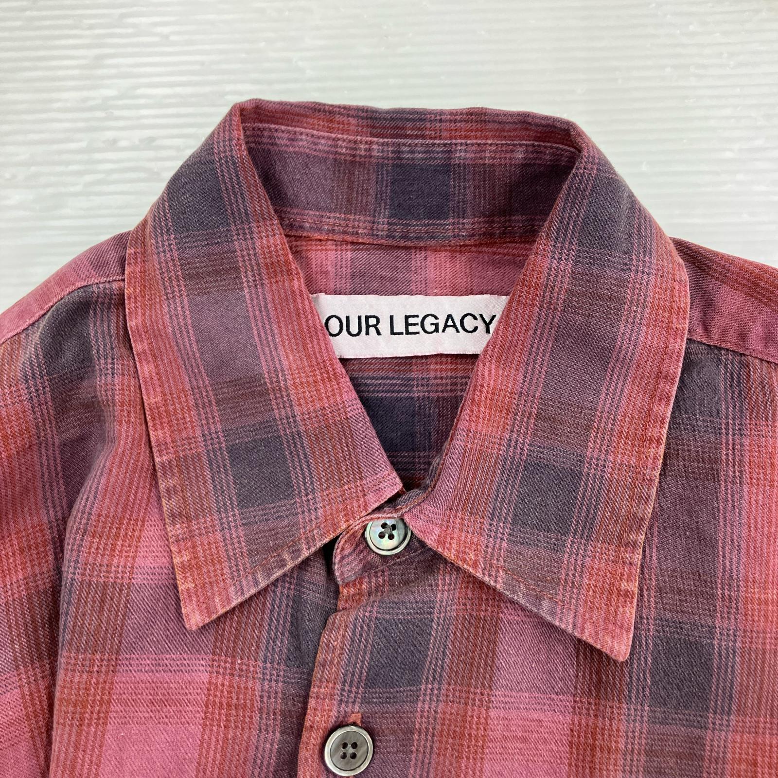 長袖シャツ Our Legacy 25AW BORROWED SHIRT Idaho Flannel Check 46 ピンク
