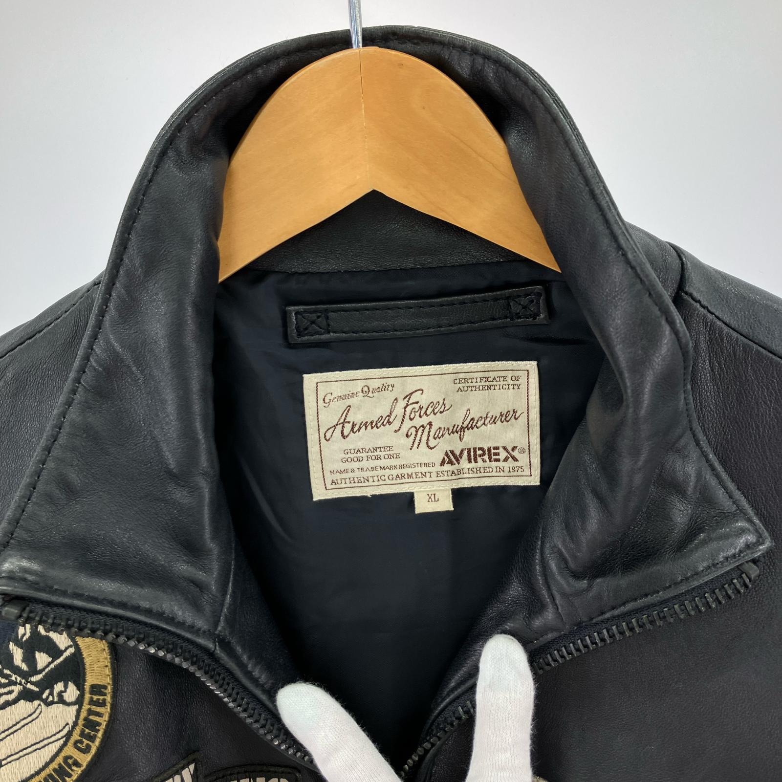 レザージャケット PATCHED RIDERS JACKET RED HATS (XL) ブラック