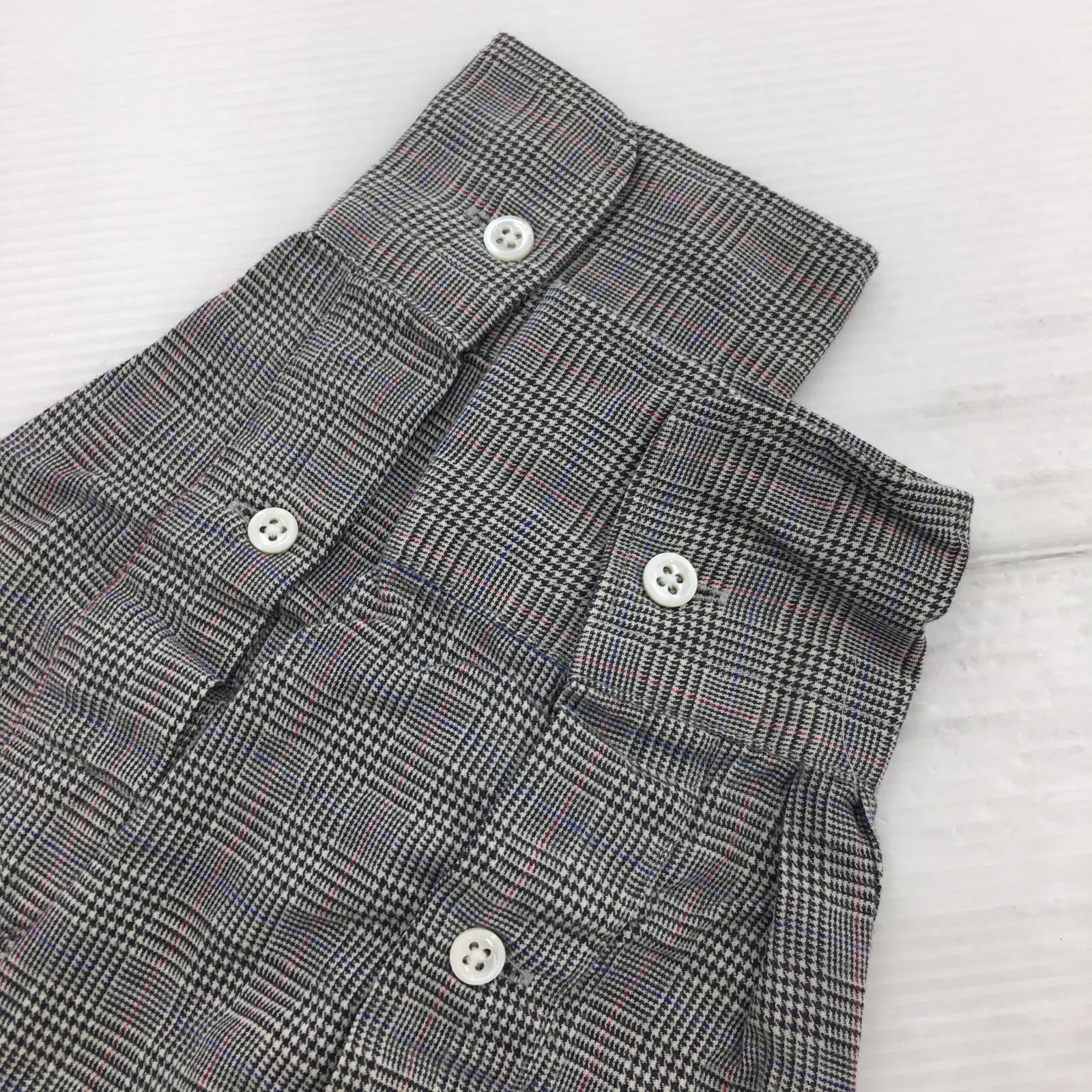長袖シャツ オールドタグ グレンチェック GRY (15.5-34) グレー