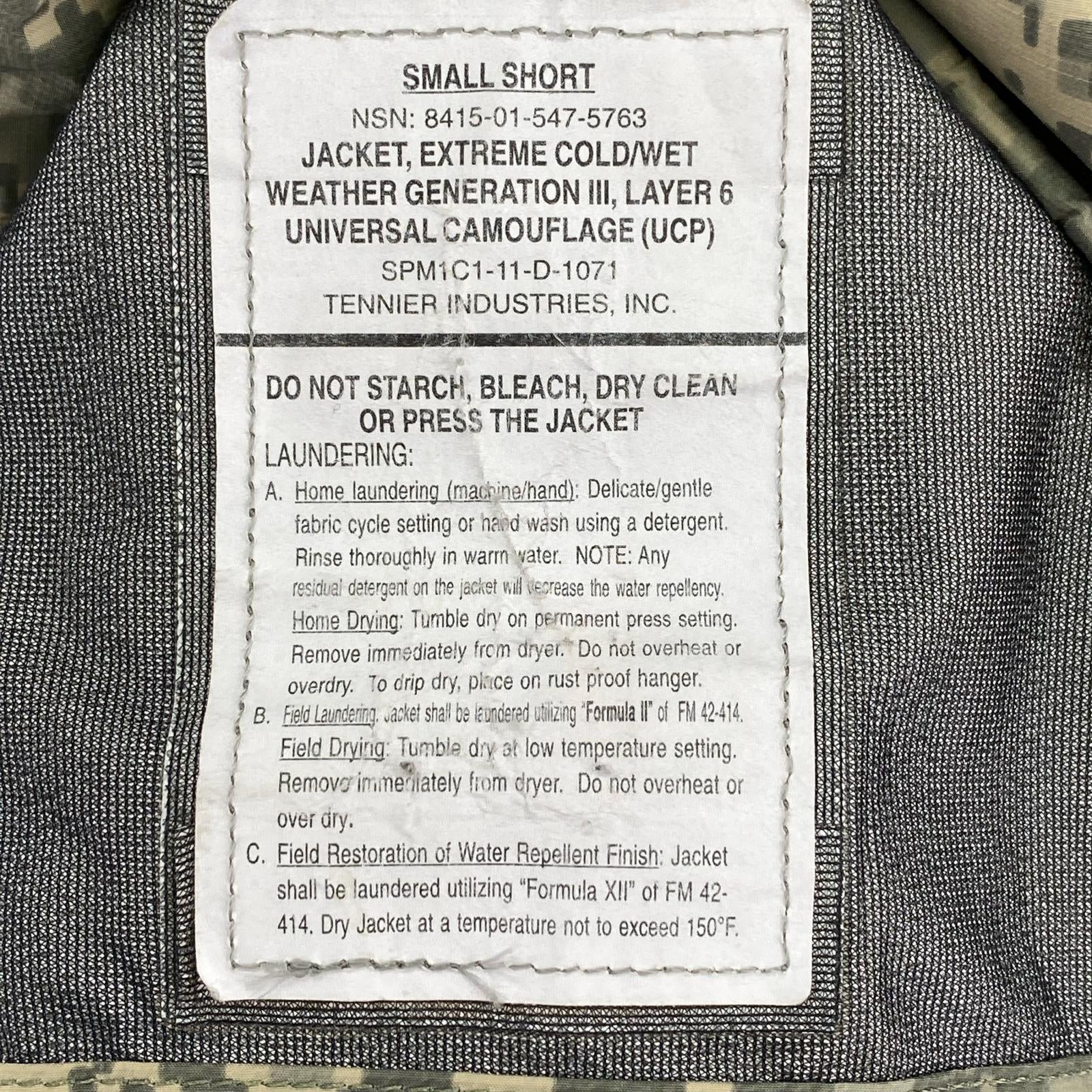 ジャケット US ARMY ECWCS GENⅢ LEVEL6 S-S S