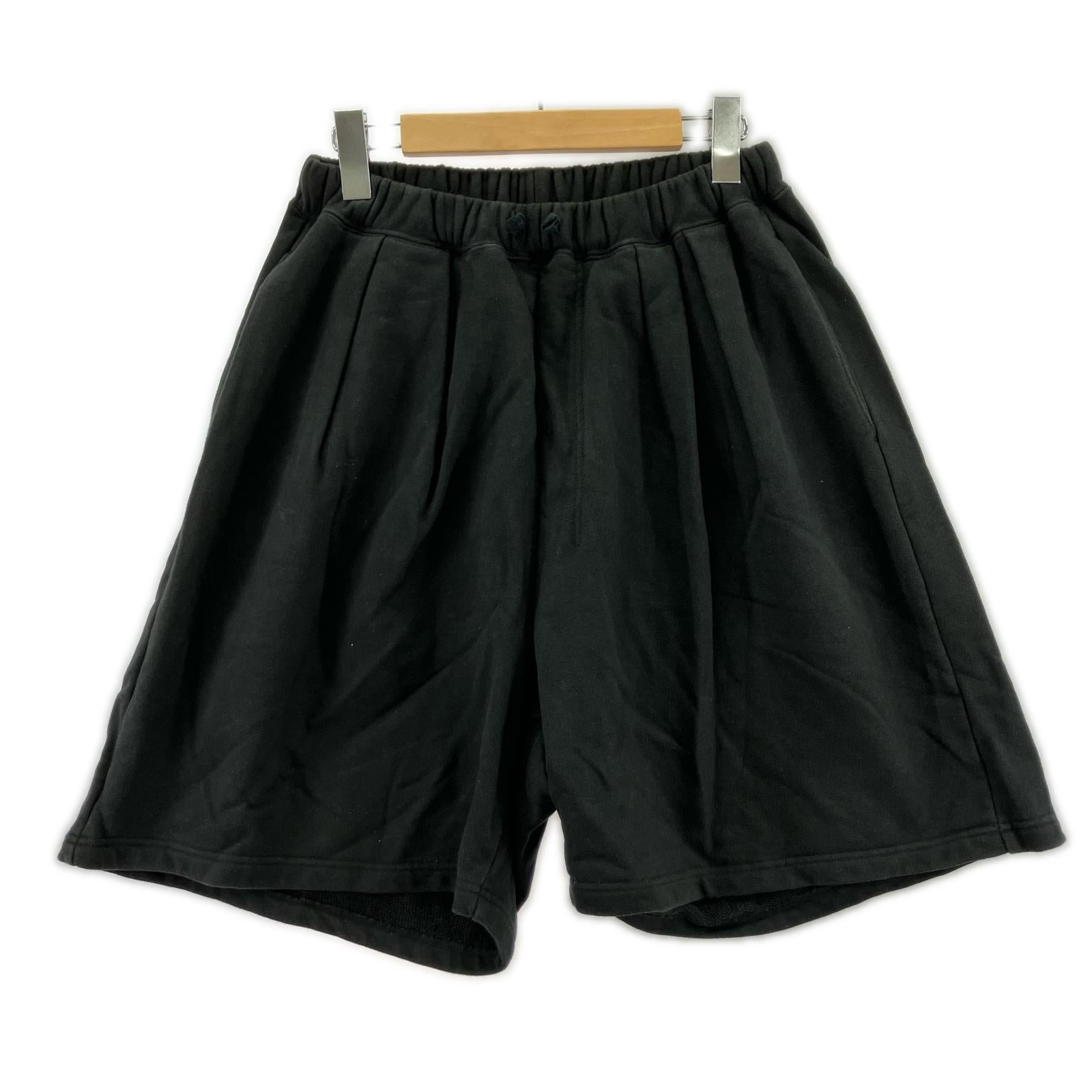 ショートパンツ ANCELLM 25SS TUCK SWEAT SHORTS スウェットショーツ 1 ブラック ブラック