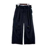 パンツ ANCELLM WOOL DAMAGE WIDE SLACKS 1 ブラック ブラック