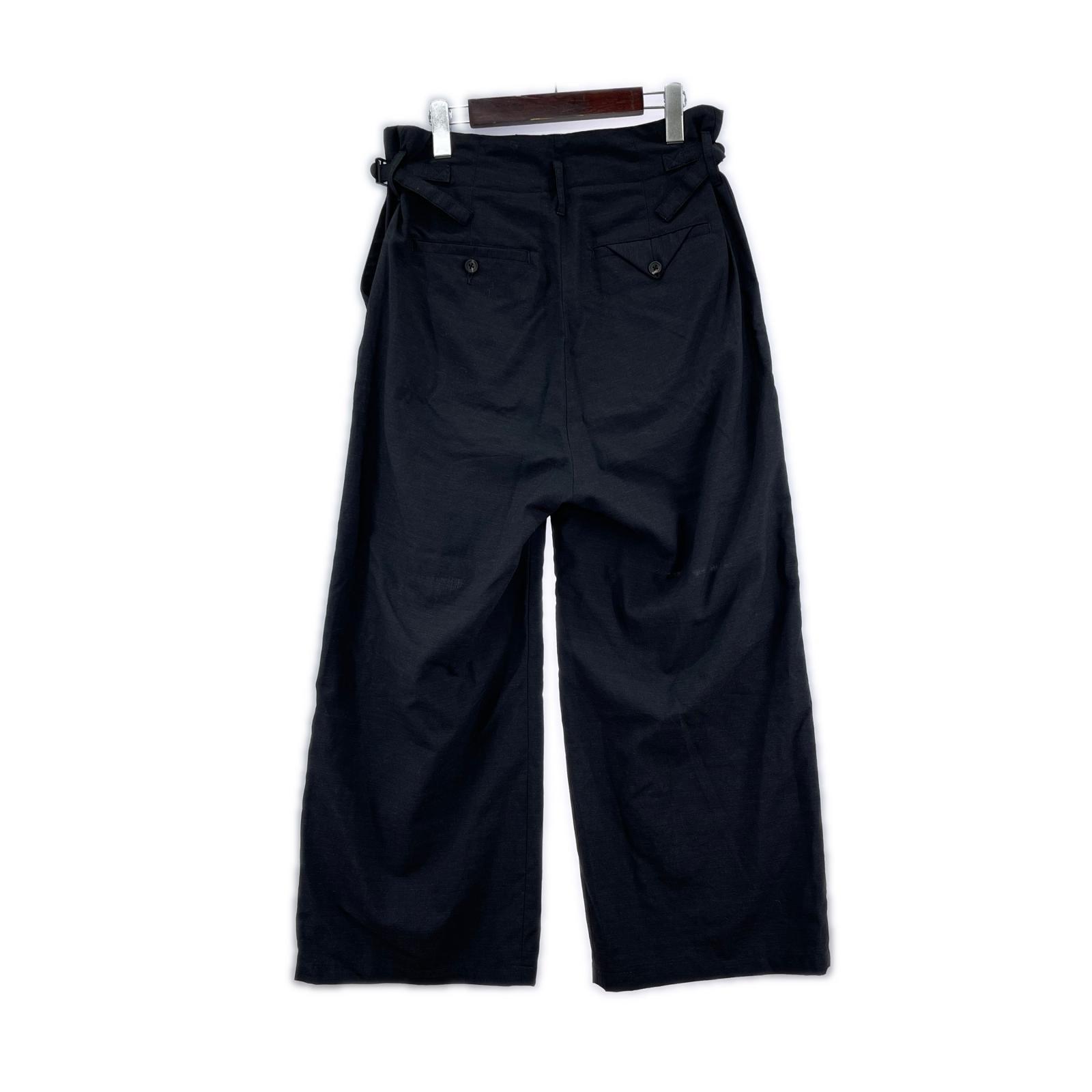 パンツ ANCELLM WOOL DAMAGE WIDE SLACKS 1 ブラック ブラック