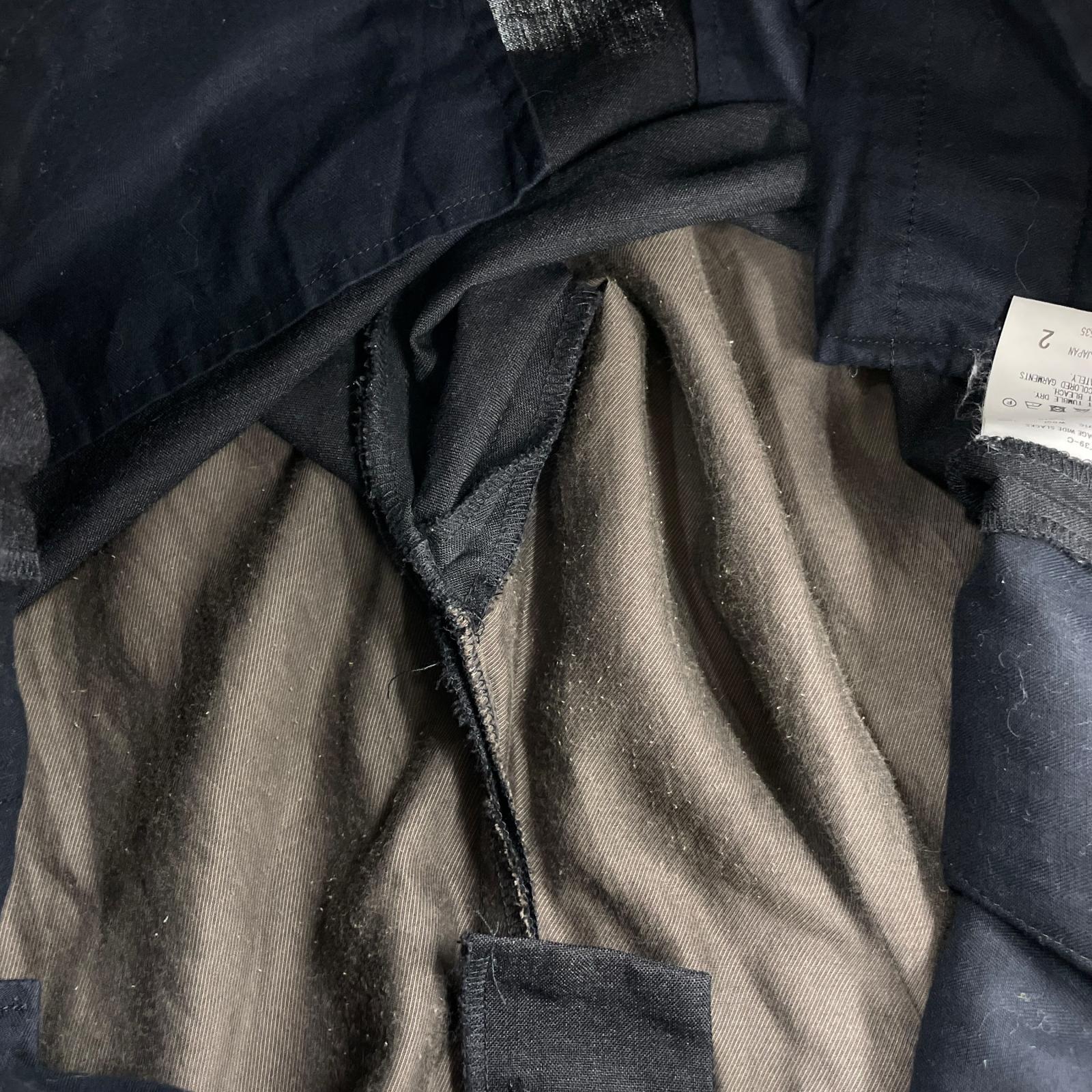 パンツ ANCELLM WOOL DAMAGE WIDE SLACKS 2 ブラック ブラック
