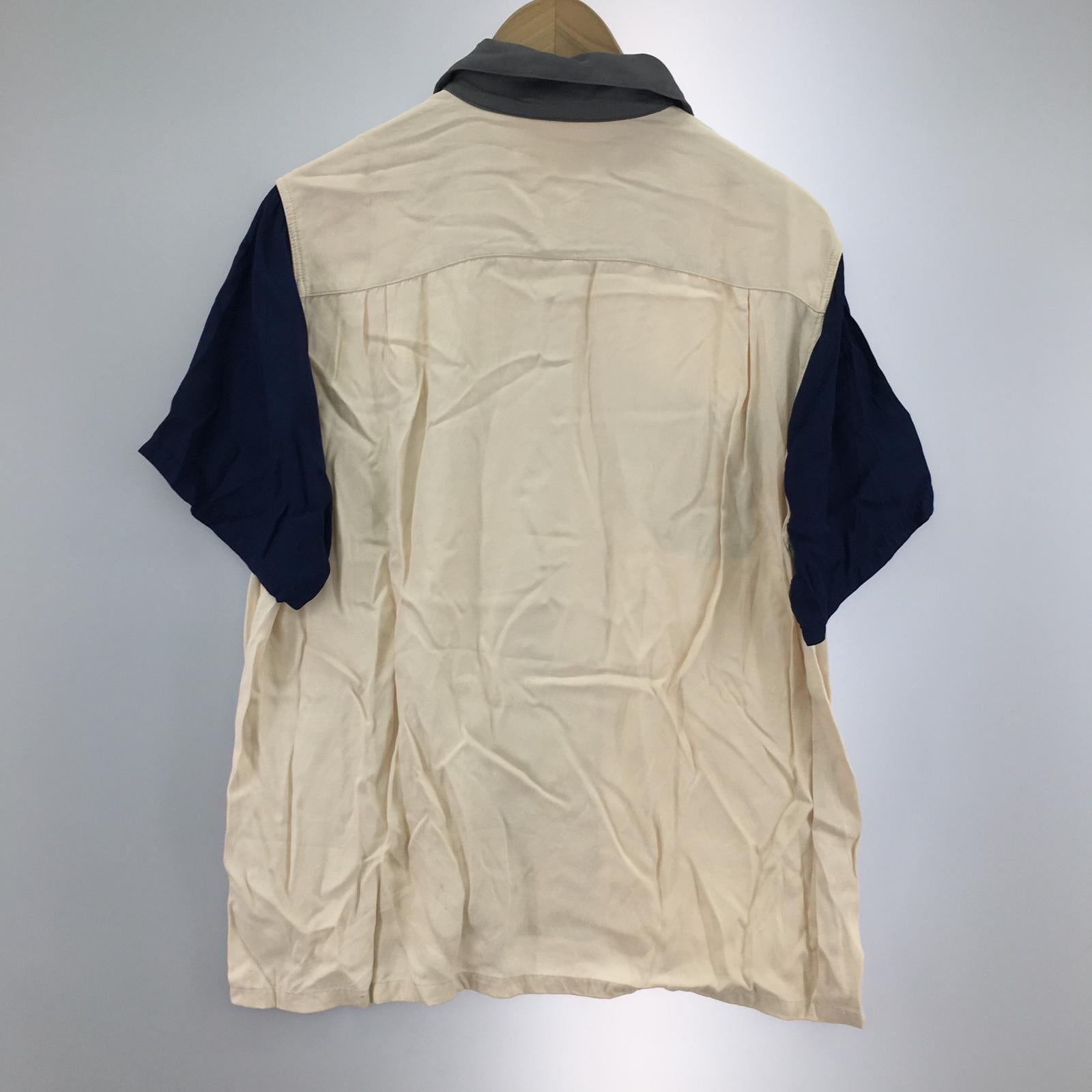 半袖シャツ YOUNG&OLSEN オープンカラー レーヨン 切替 ベージュ (3) 3 ベージュ