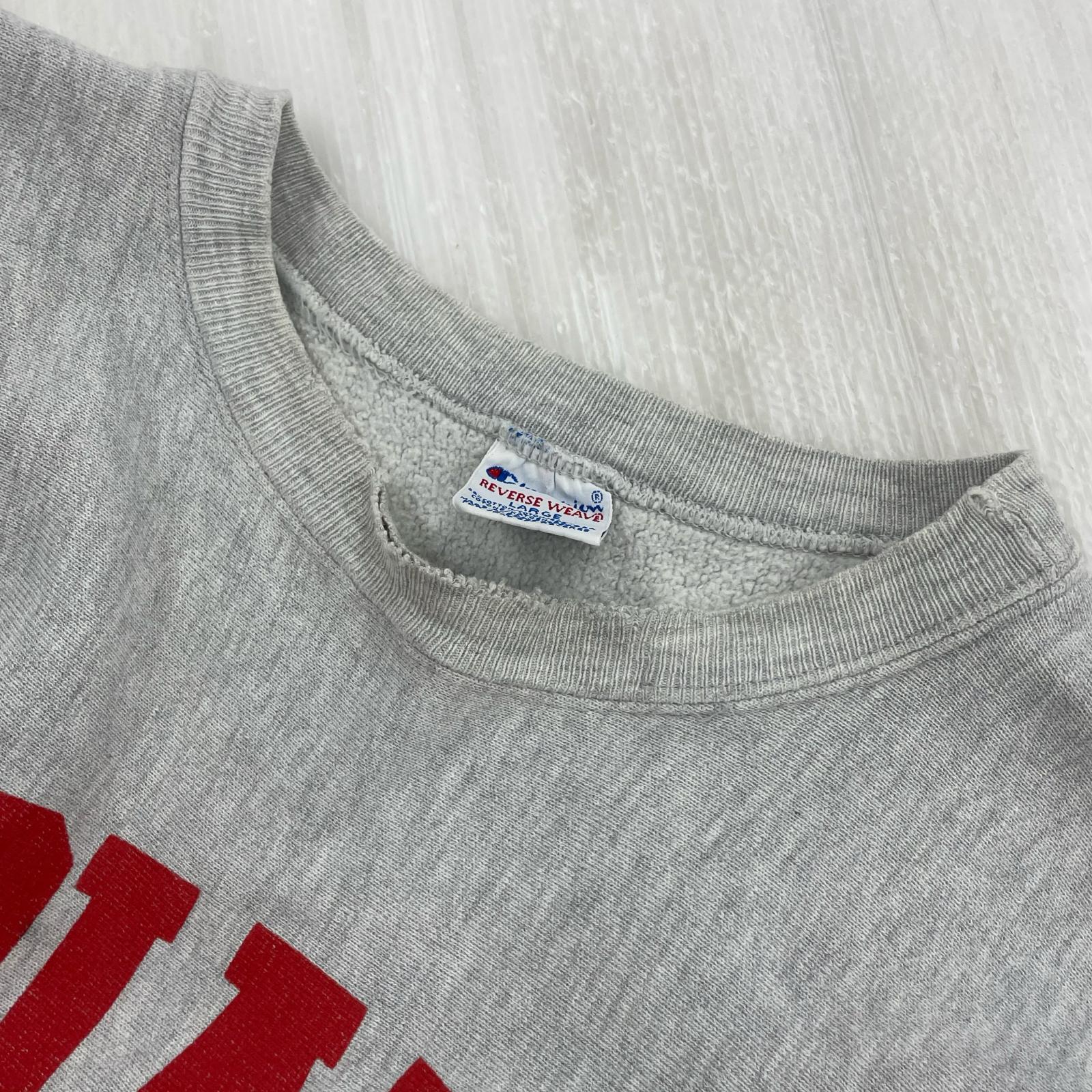 スウェット Champion 90s USA製 インディアナ大学 2段リバースウィーブ グレー (L) L グレー