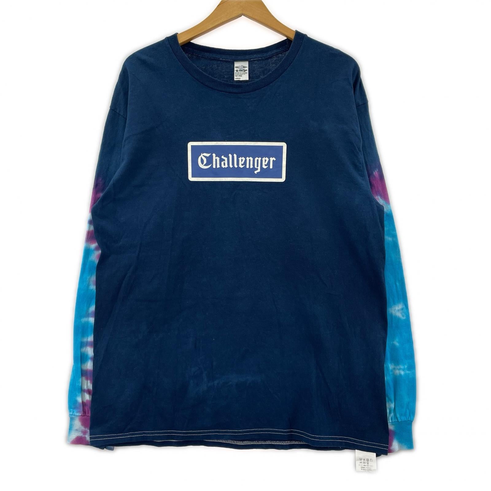 長袖Tシャツ CHALLENGER L/S TEE TIE DYE LOGO TEE 紺 (L) L