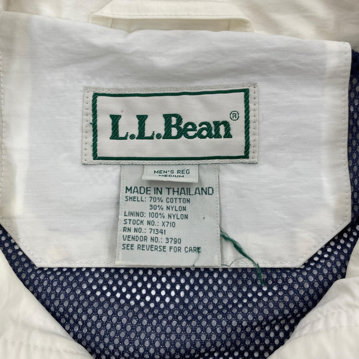ジャケット L.L.Bean 胸刺繍 コットンナイロン セーリングジャケット M ホワイト M
