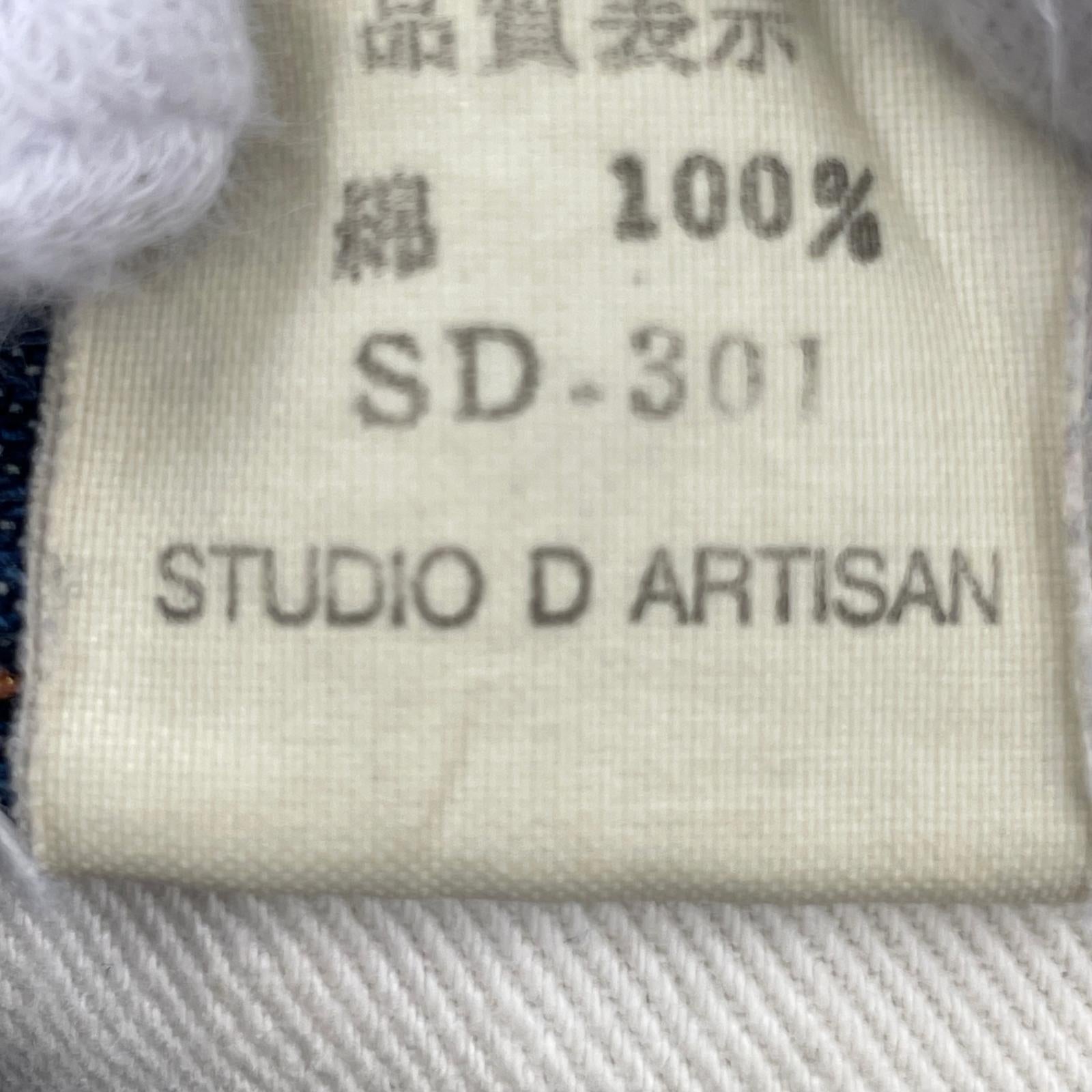 デニムパンツ STUDIO D’ARTISAN 301 波 松 豚 鶏 バックプリントデニム 33 33