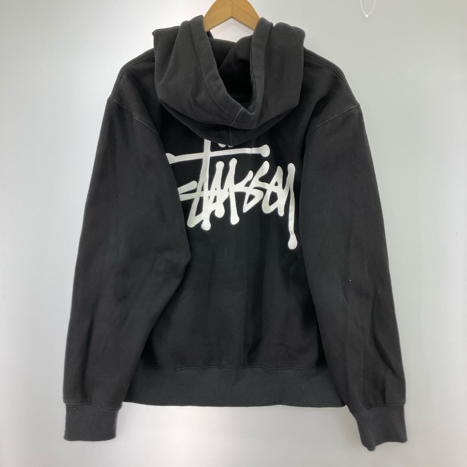 パーカー BASIC STUSSY ZIP HOODIE ブラック (L) L ブラック