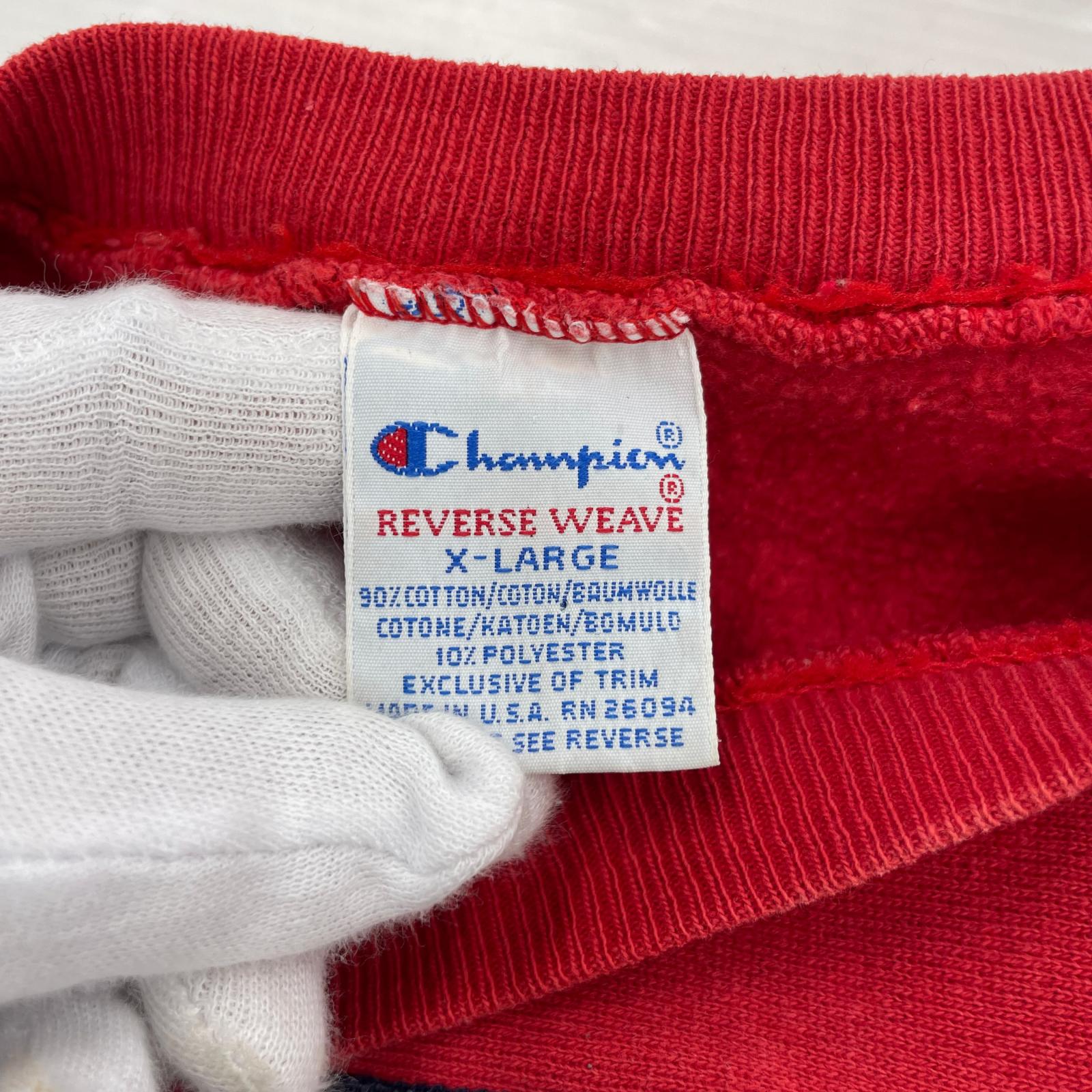スウェット REVERSE WEAVE 刺繍タグ90s 赤 XL レッド